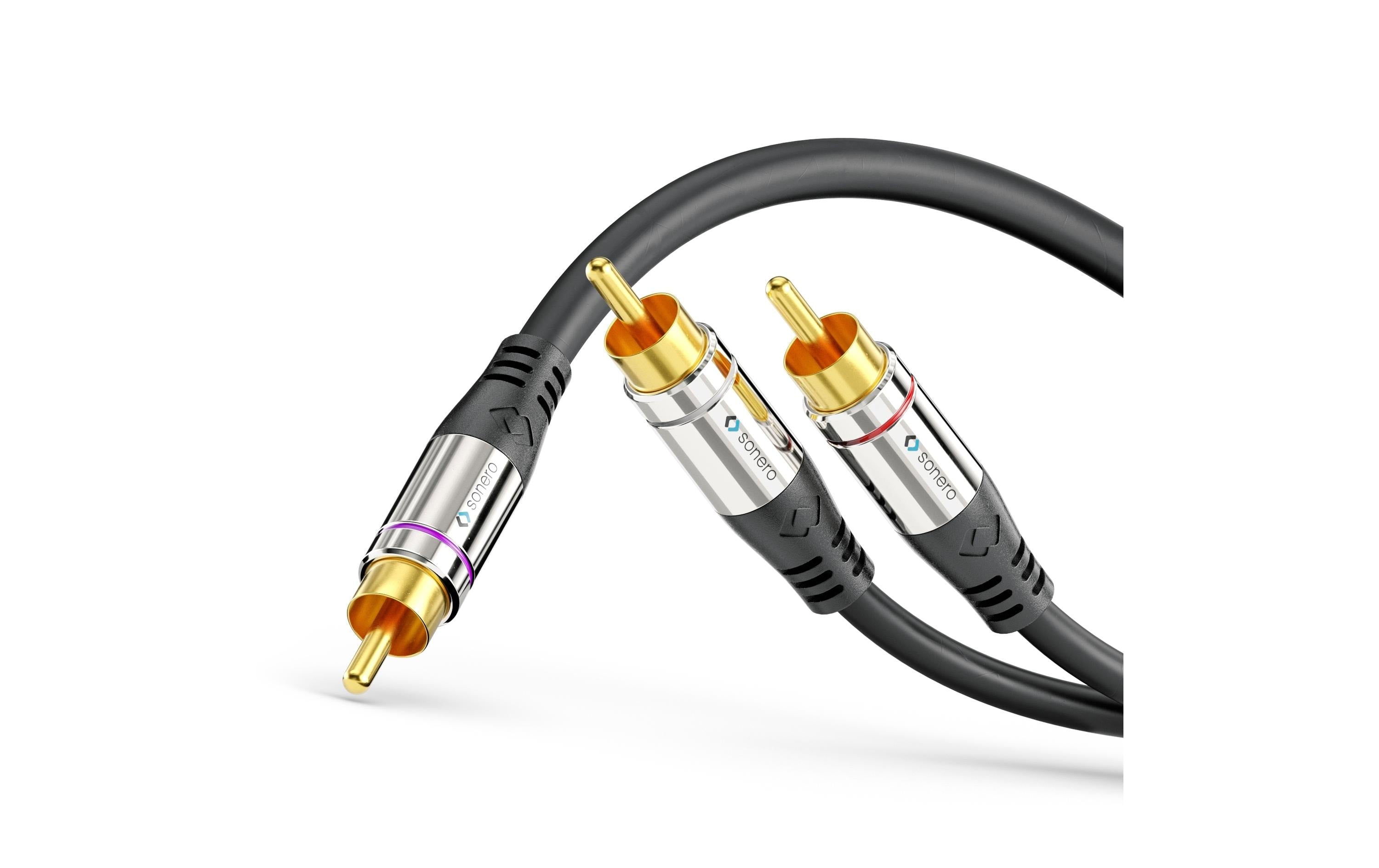 Sonero Cinch auf 2x Cinch Audio Kabel 5.00m, Stecker <-> Stecker