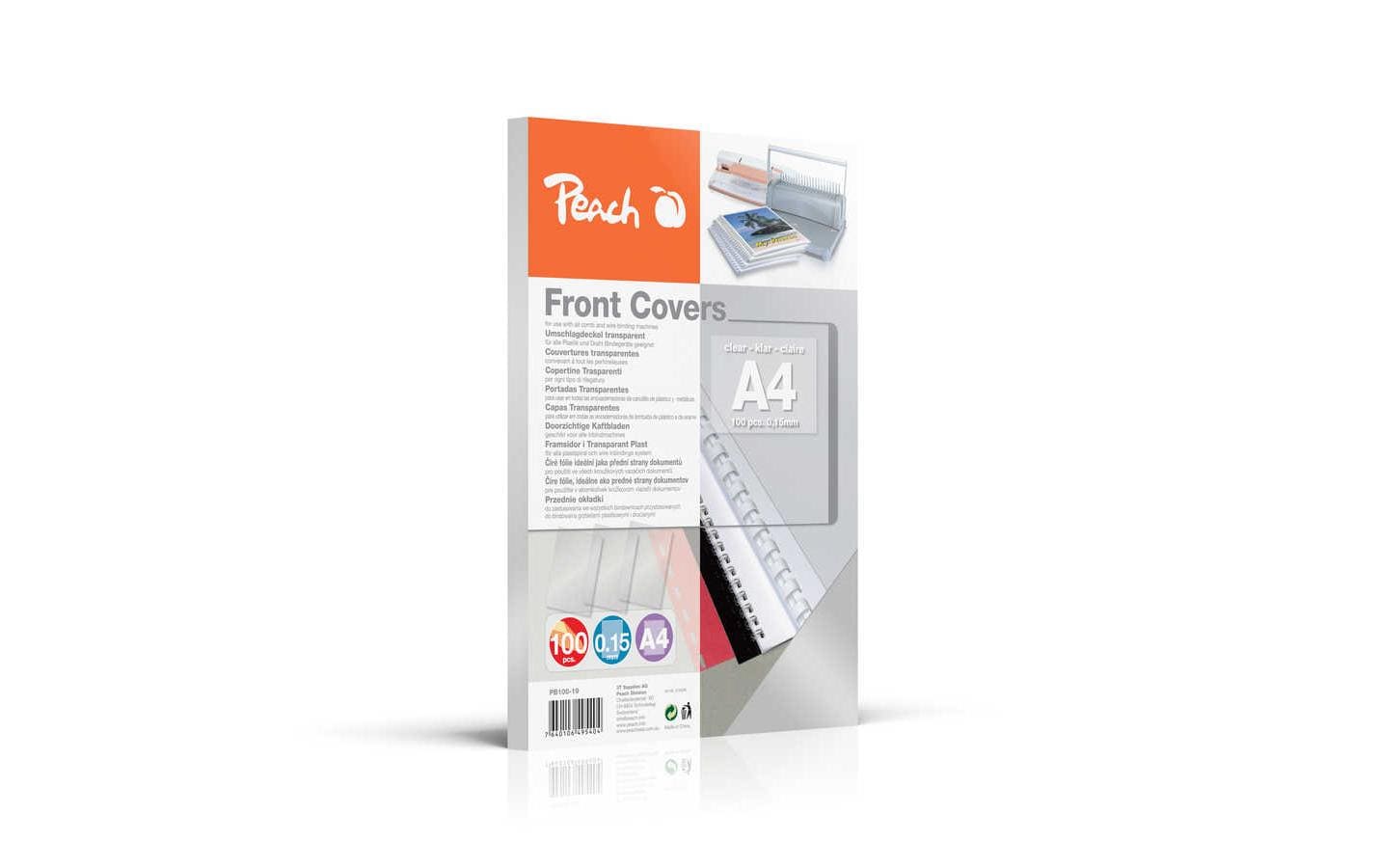 Peach Einbanddeckel durchsichtig 0.15mm, 100 Blatt