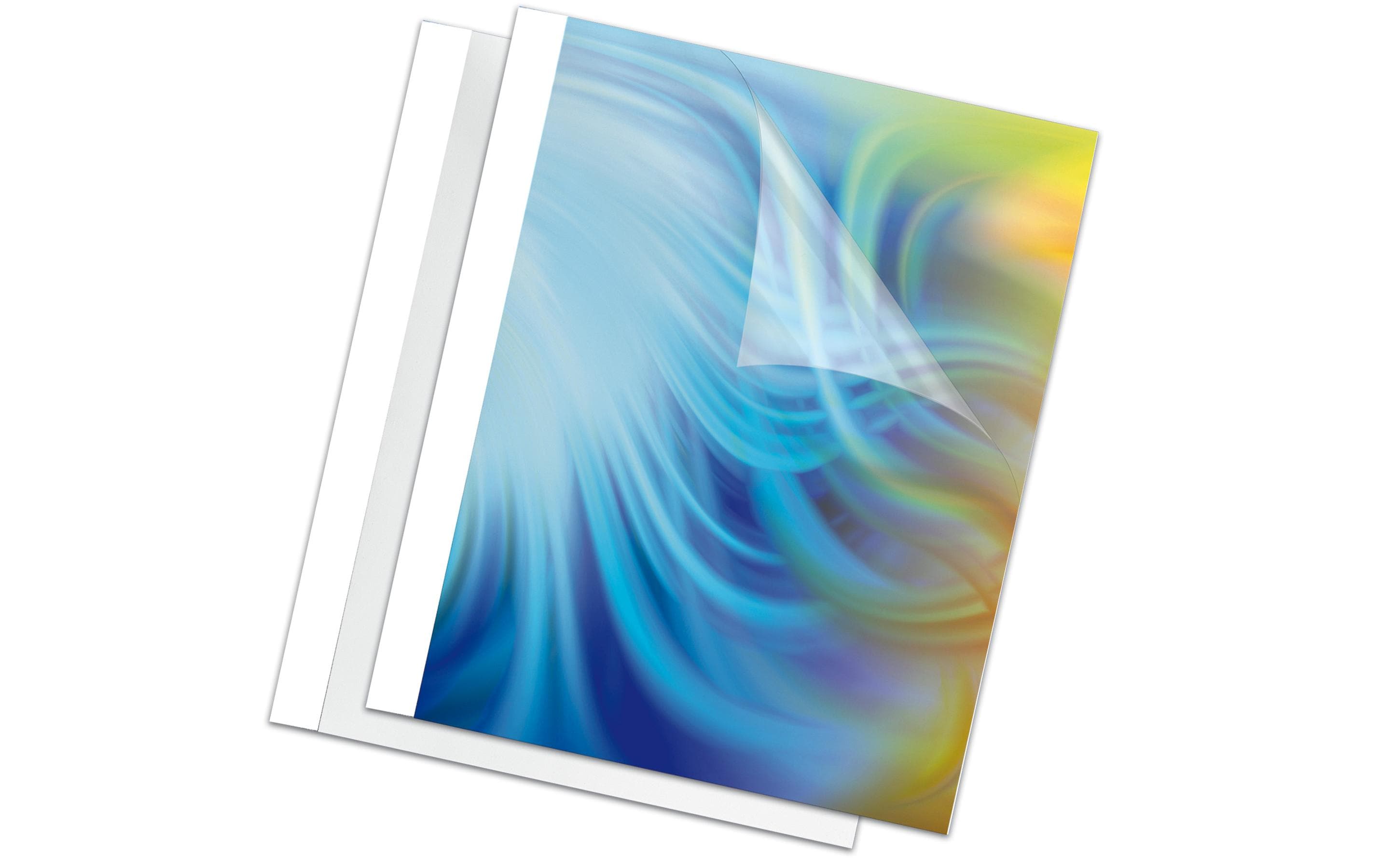 100 Stk. Thermo-Bindemappen Standard, 12mm 101-120 Blatt,weiss, Front PVC, Glanzrücken