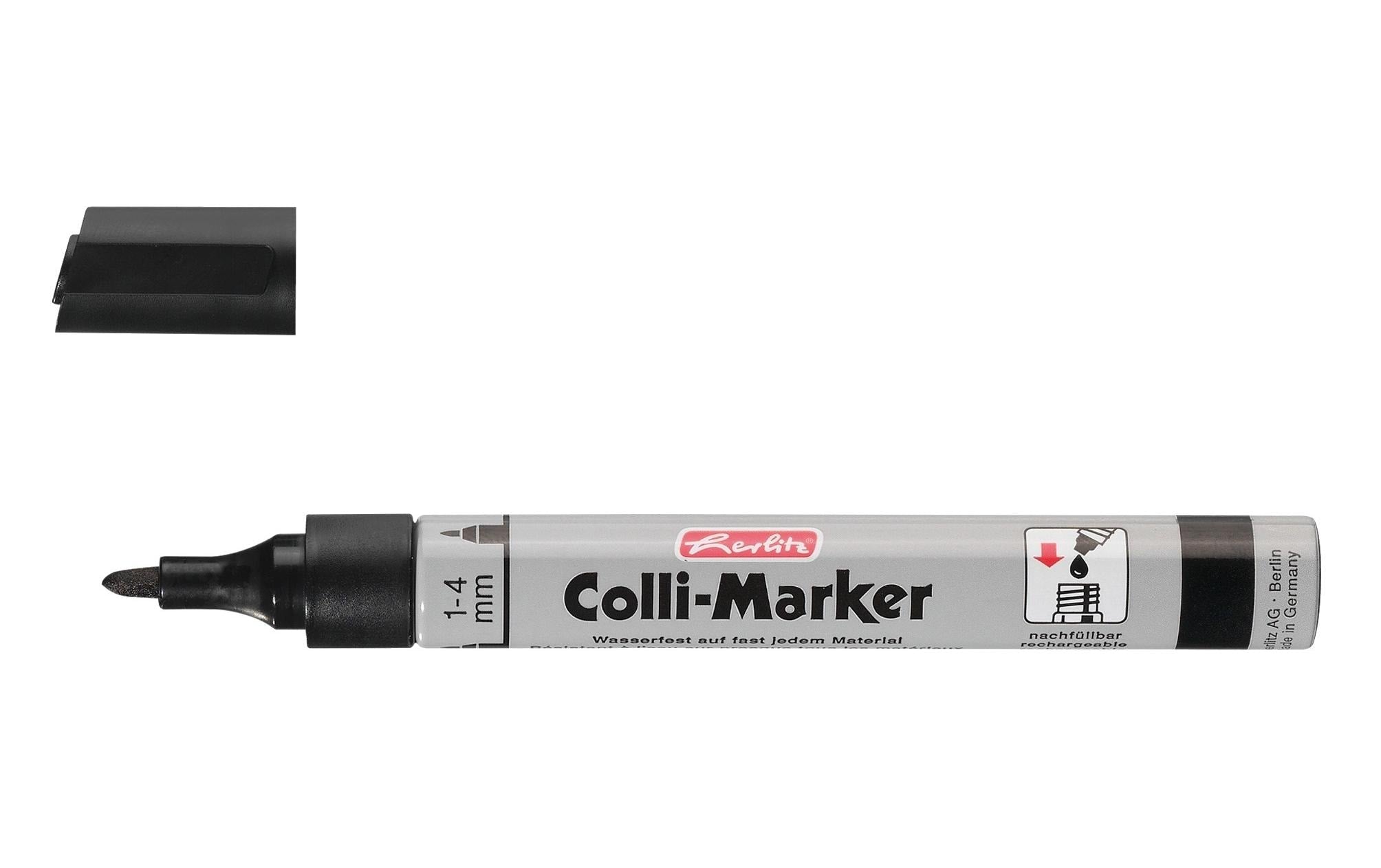 Herlitz Colli Marker 1-4mm Kegelspitze schwarz, 5 Stk.