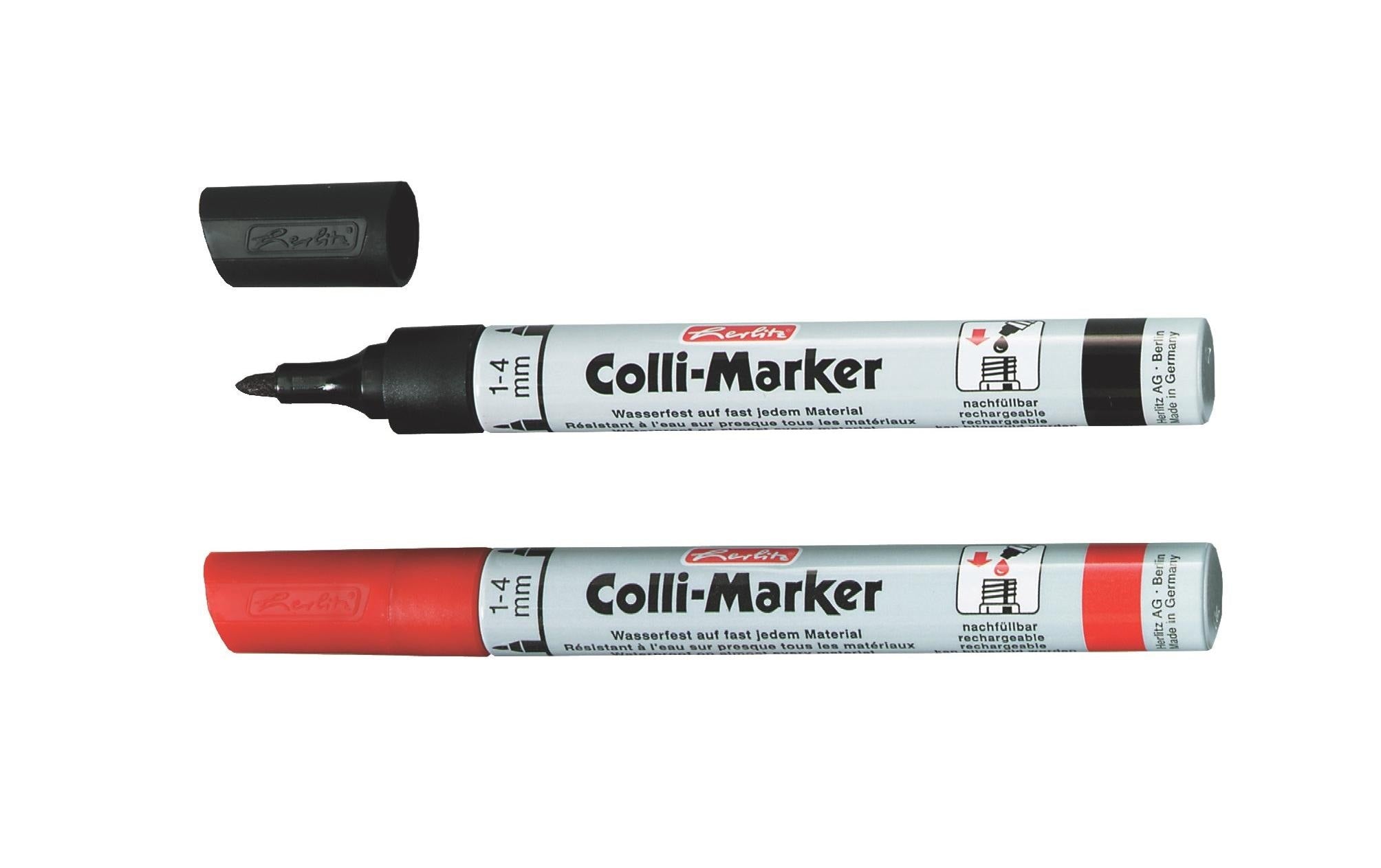 Herlitz Colli Marker 1-4mm Kegelspitze rot&schwarz, 2 Stk.