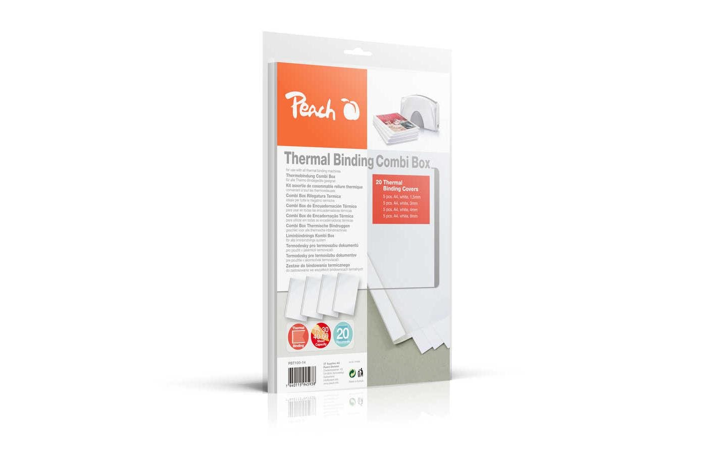 Peach Kombi Box für Thermalbindegeräte Thermalbindetaschen bis 5x6mm