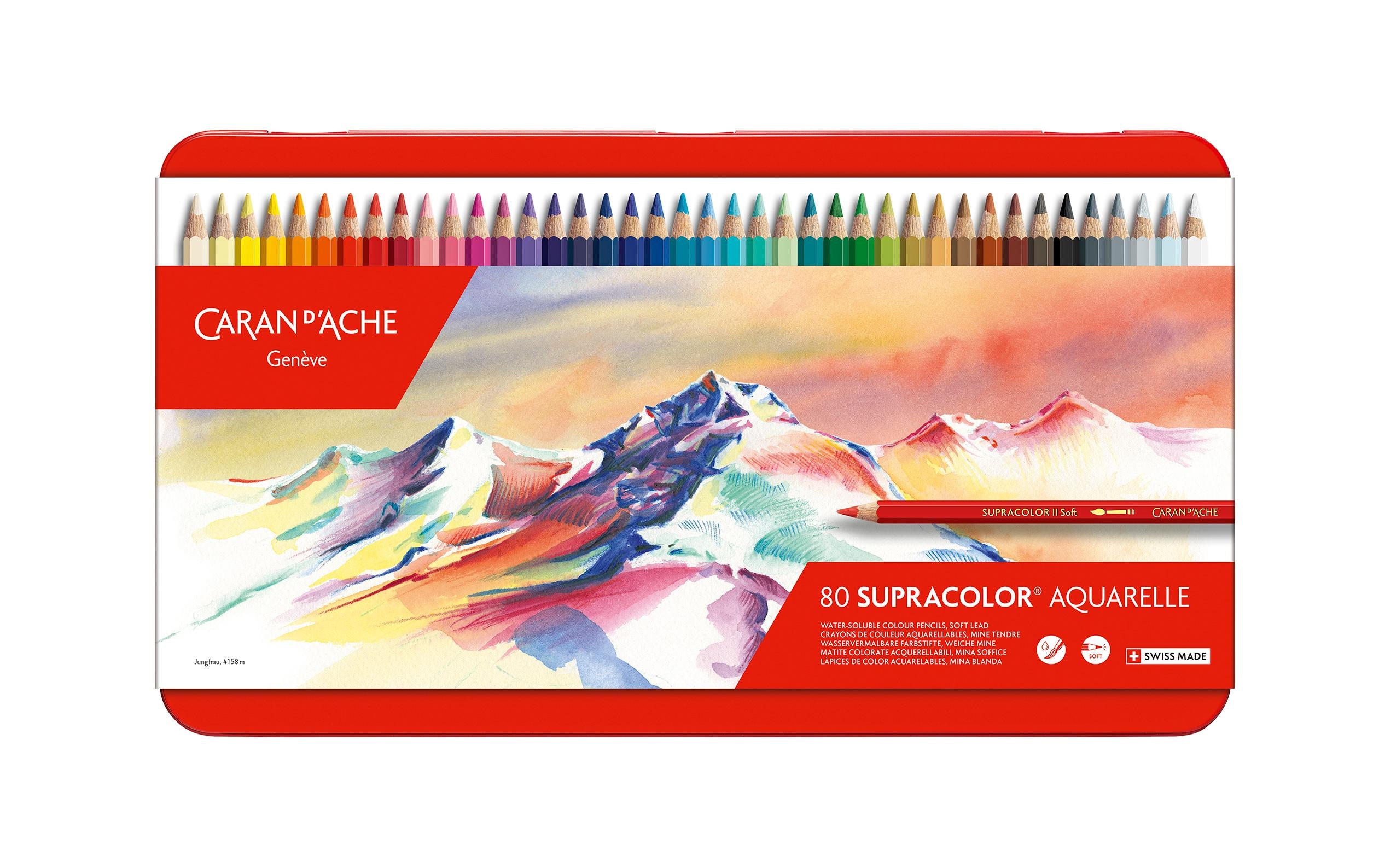 Caran d'Ache Supracolor Metallschachtel mit 80 Farben