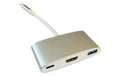 LC Power LC-HUB-C-multi-4, USB3/HDMI/PD silber, Type-C PD, je 1x USB3/HDMI/DP
