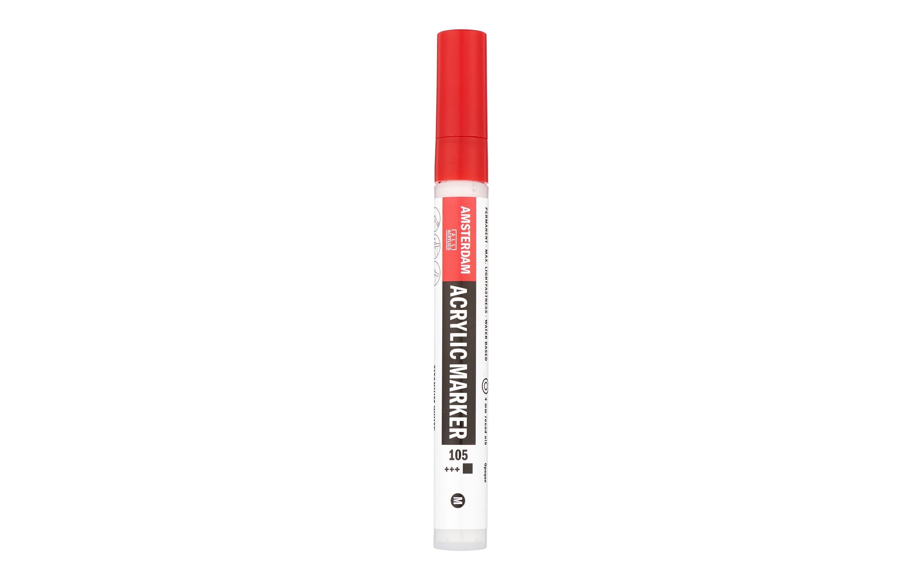 Amsterdam Acrylmarker M 1 Stück, Rundspitze, 4mm, Farbe: Weiss