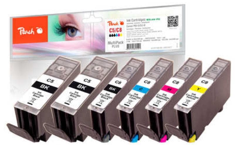 Peach Tinte Canon PGI-5 / CLI-8 Multi+ 2x26, 4x13 ml, 2xbk, pbk, c, m, y