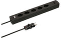 Max Hauri Steckerleiste SafetyLine ClipClap USB A,5xT13, schwarz, Kombi-Überstromschutz