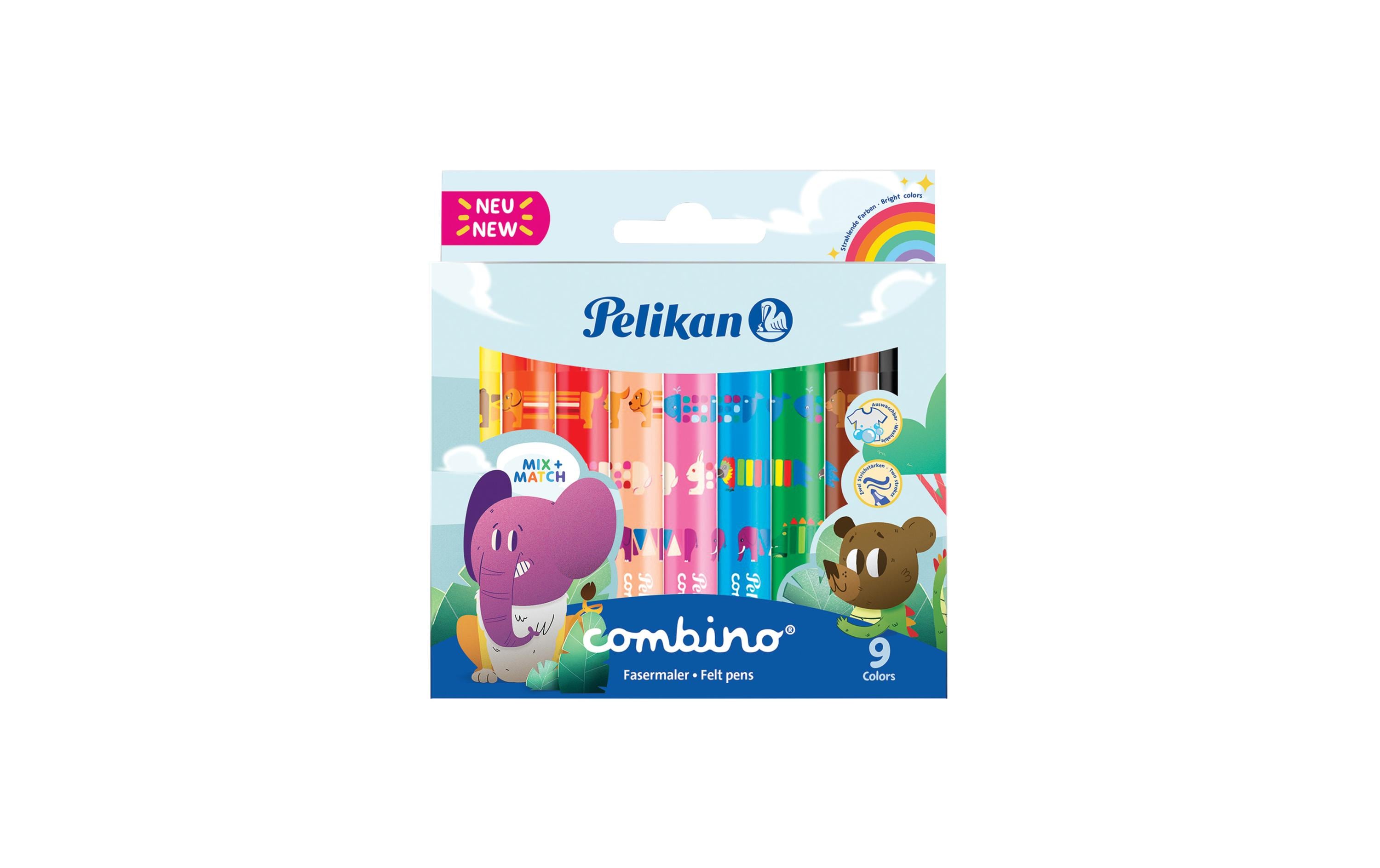 Pelikan Malstifte Combino 9 Farben in Faltschachtel