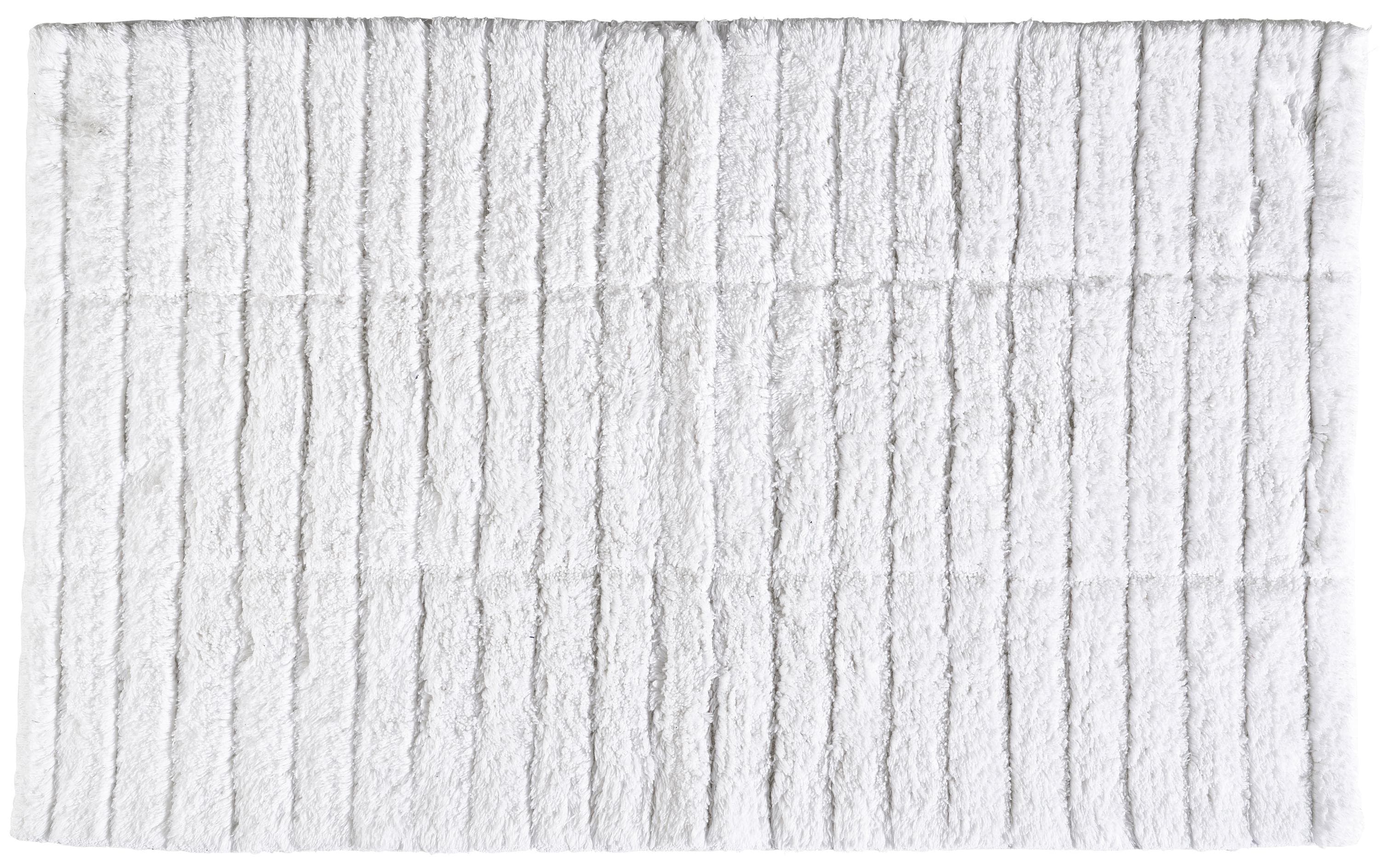 Zone Badeteppich Tiles white 100% Cotton/1800 g, waschbar 60 Grad