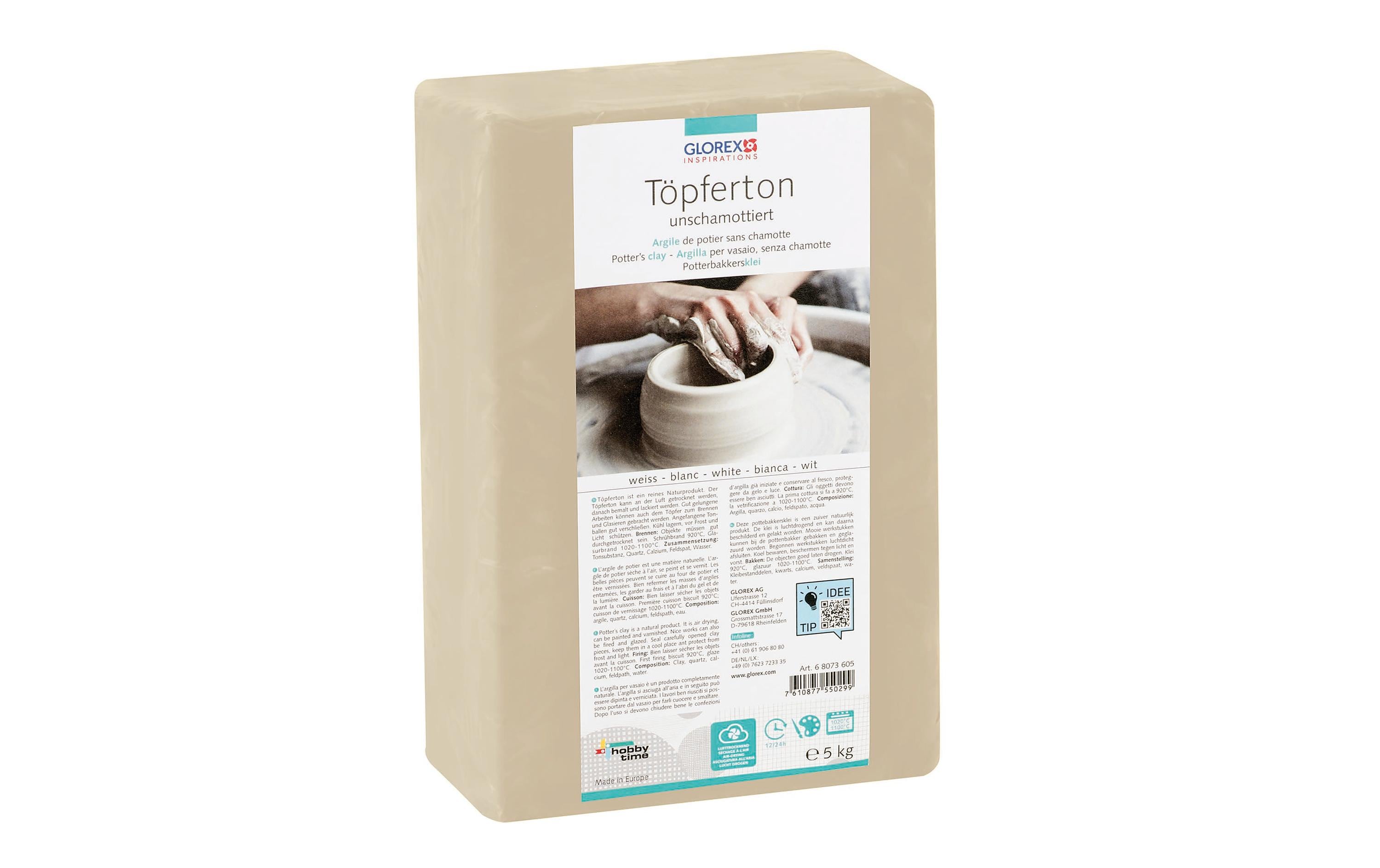 Glorex Töpferton 5 kg weiss