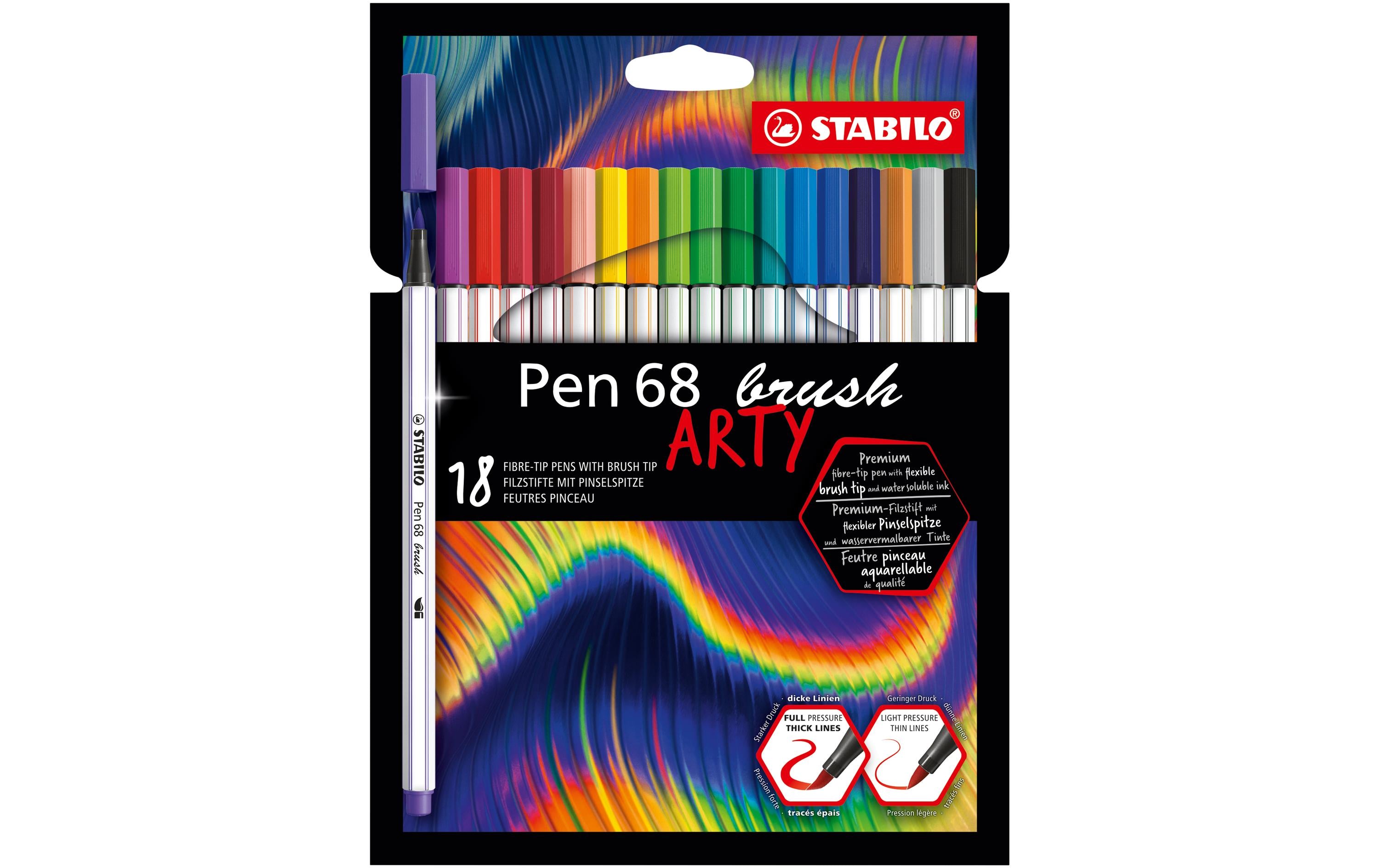 STABILO Pen68 ARTY brush 18 Kartonetui