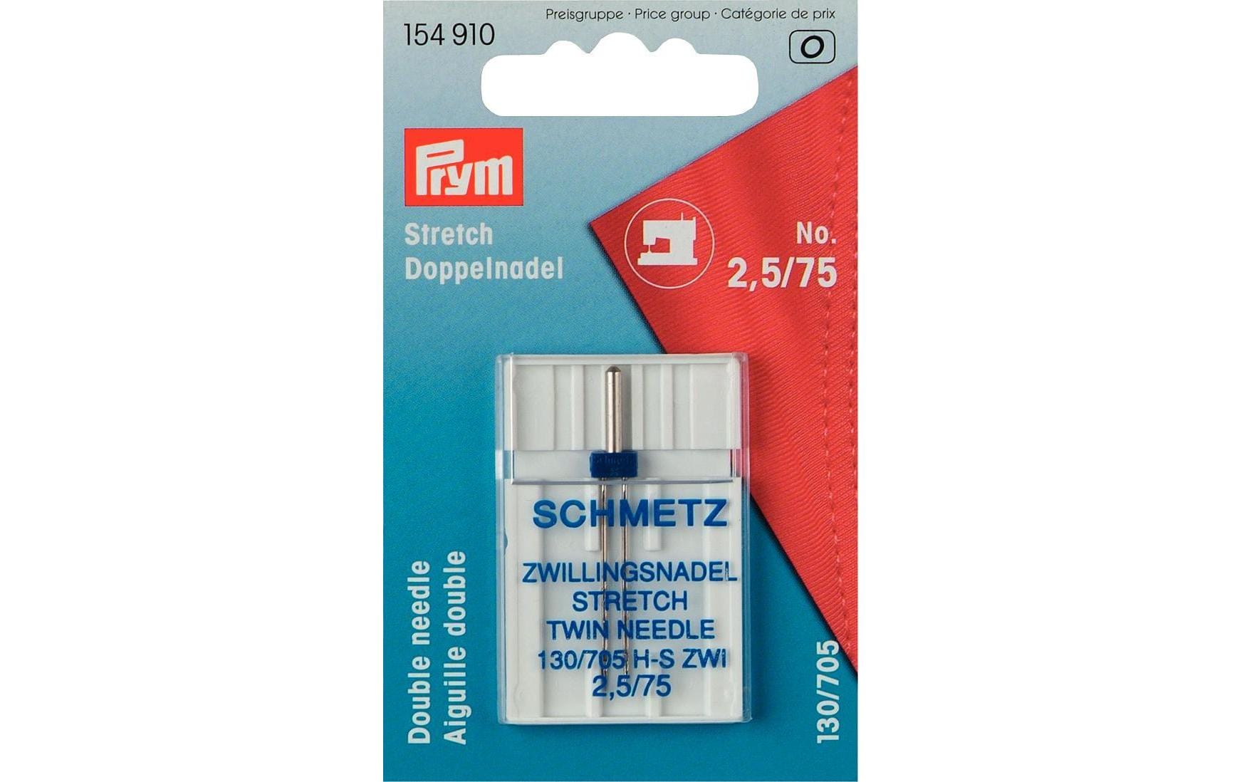 Prym Doppel-Nähmaschinennadel Stretch Nr. 75, 2.5 mm, 1 Stück