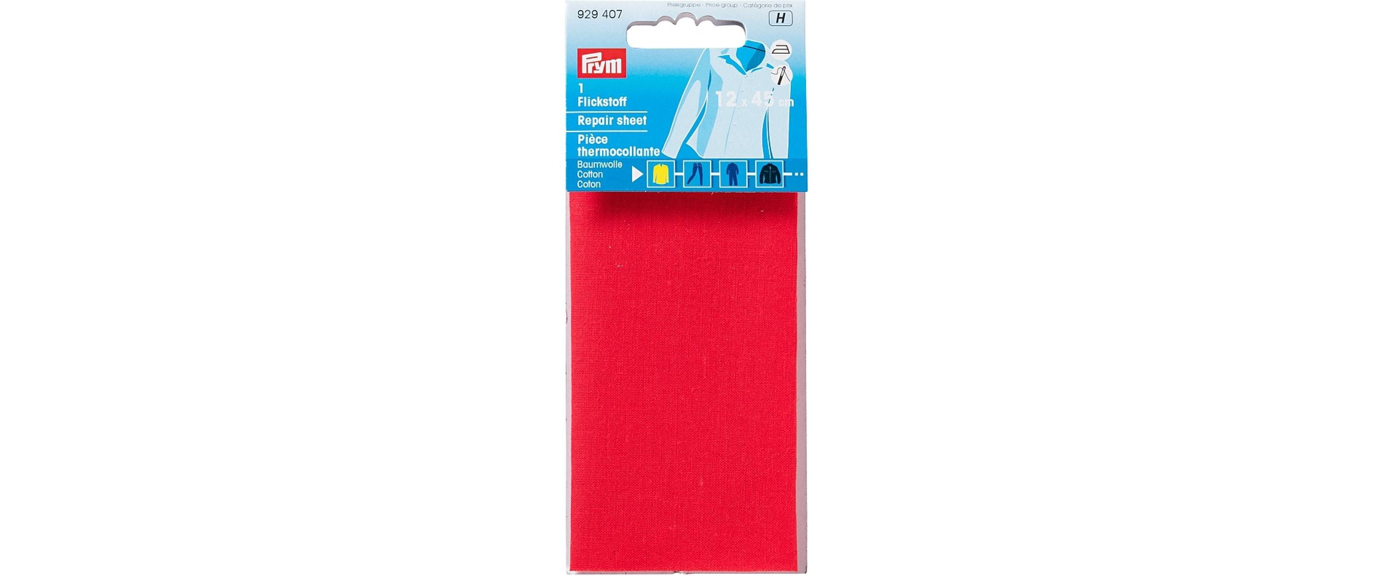 Prym Flickstoff rot 12 x 45 cm, Karte, aufbügelbar, Baumwolle