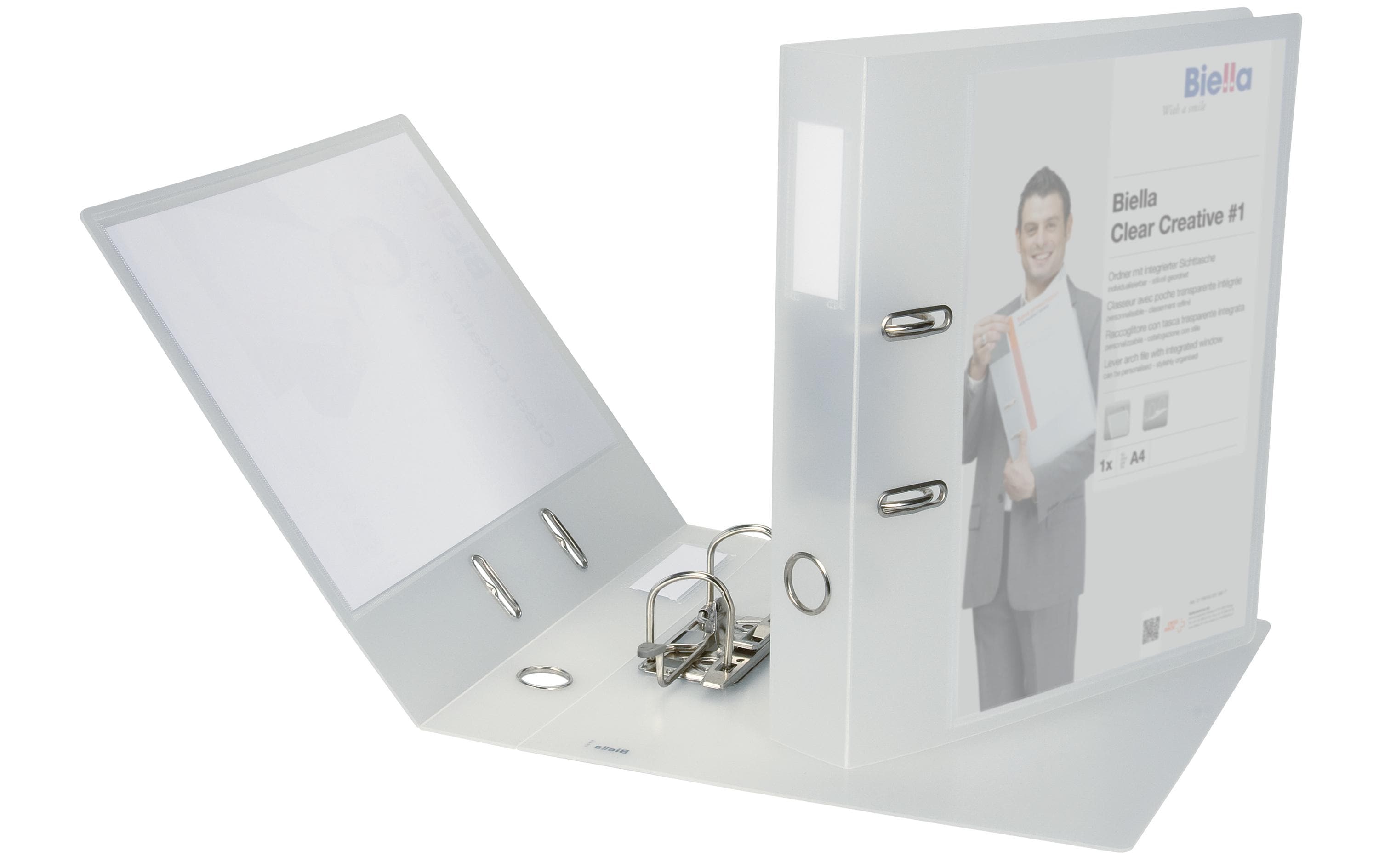 Biella Ordner Clear Creative A4 4 cm Transparent