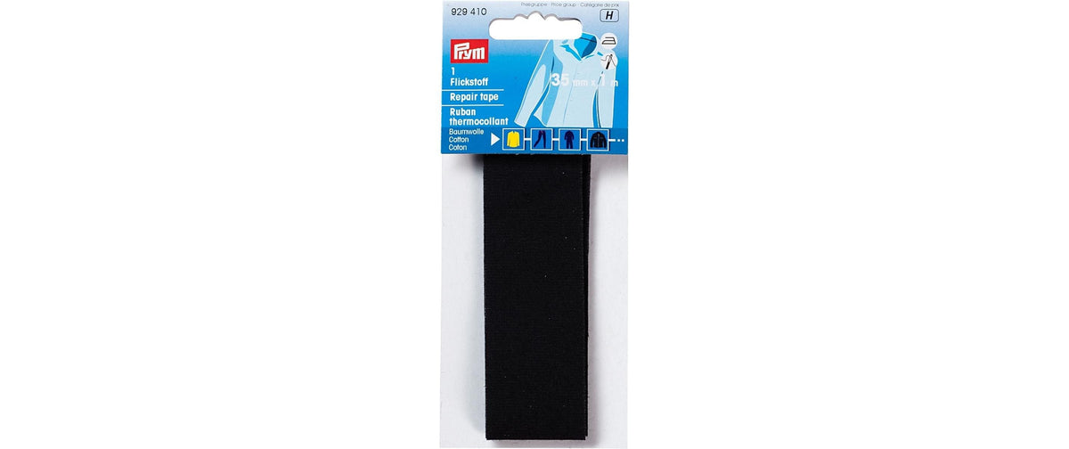 Prym Flickstoff schwarz 3.5 cm x 100 cm, aufbügelbar, Baumwolle