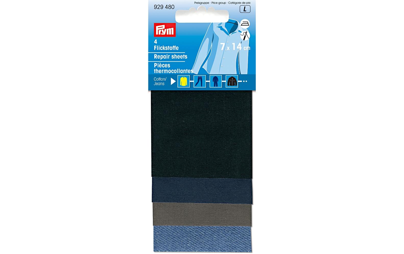 Prym Flickstoff sortiert 14 x 7cm, 4 Stück, Baumwolle