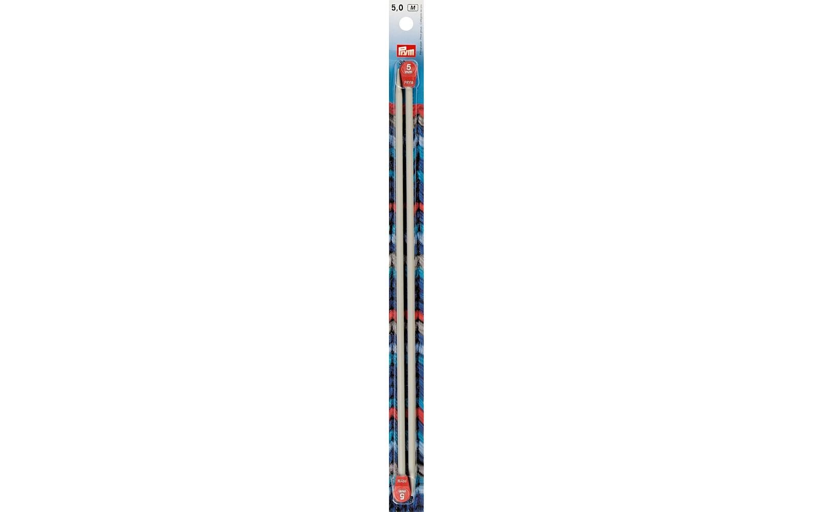 Jackenstricknadeln, Alu, grau 5.00 mm, 30 cm, Karte 2 Stück