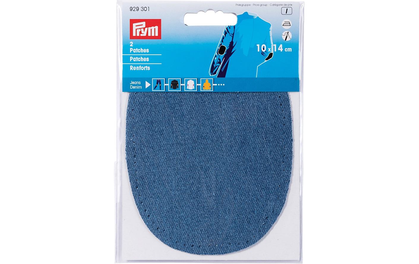 Prym Applikation Patches Jeans Mittelblau 10x14cm, 2 Stück