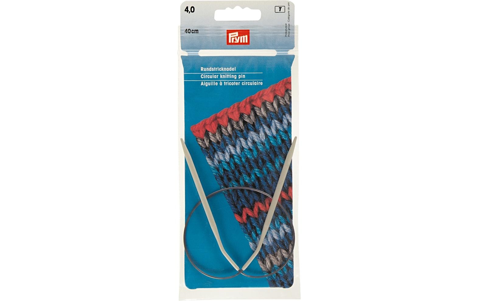 Rundstricknadeln, Alu, grau 4.00 mm x 4.000 cm, Beutel
