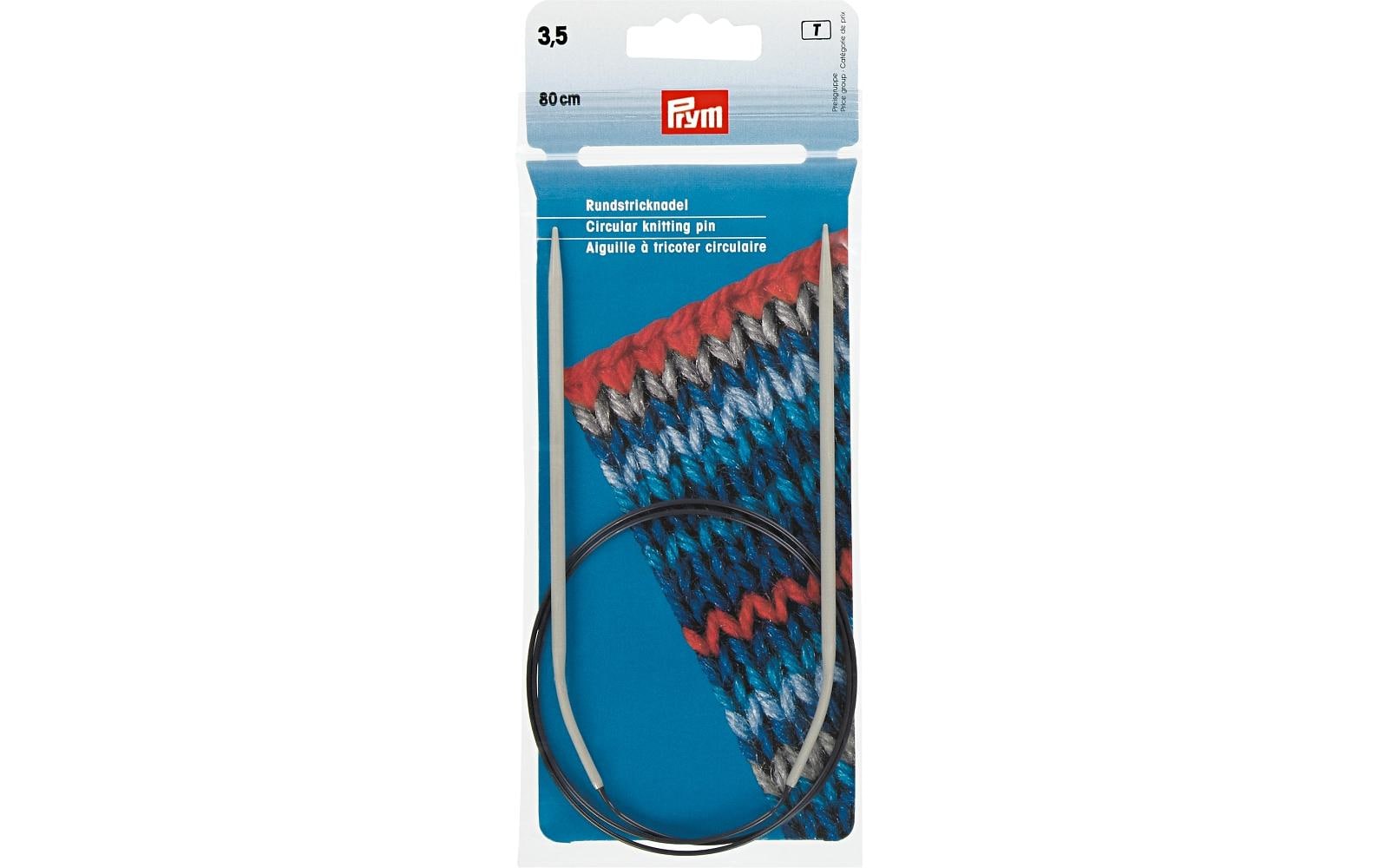 Rundstricknadeln, grau 3.5 mm x 80 cm, Beutel, Kunststoff