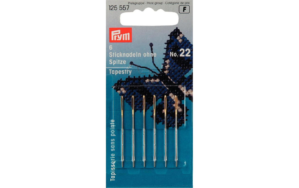 Prym Sticknadeln ohne Spitze, silber Nr. 22, 0.90 x 40 mm, Karte 6 Stück