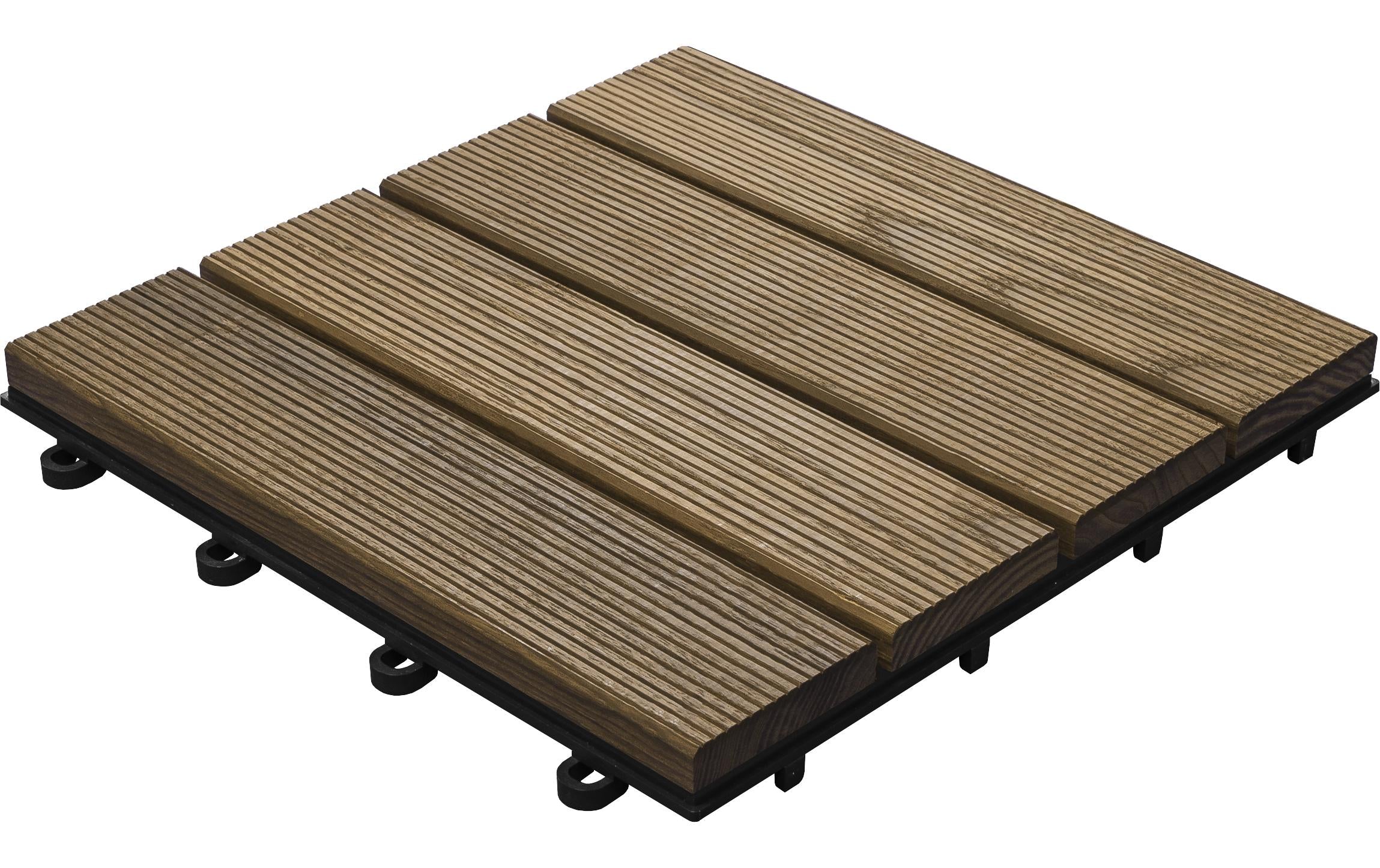 Bodenplatte Esche 4 Latten geriffelt 30 x 30 x 2,8 cm -  6 Stück pro Pack