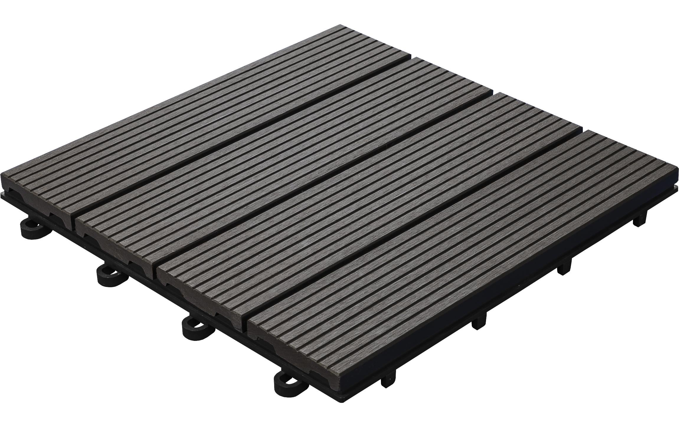 Bodenplatte WPC anthrazit 30 x 30 x 2,8 cm - 6 Stück pro Pack