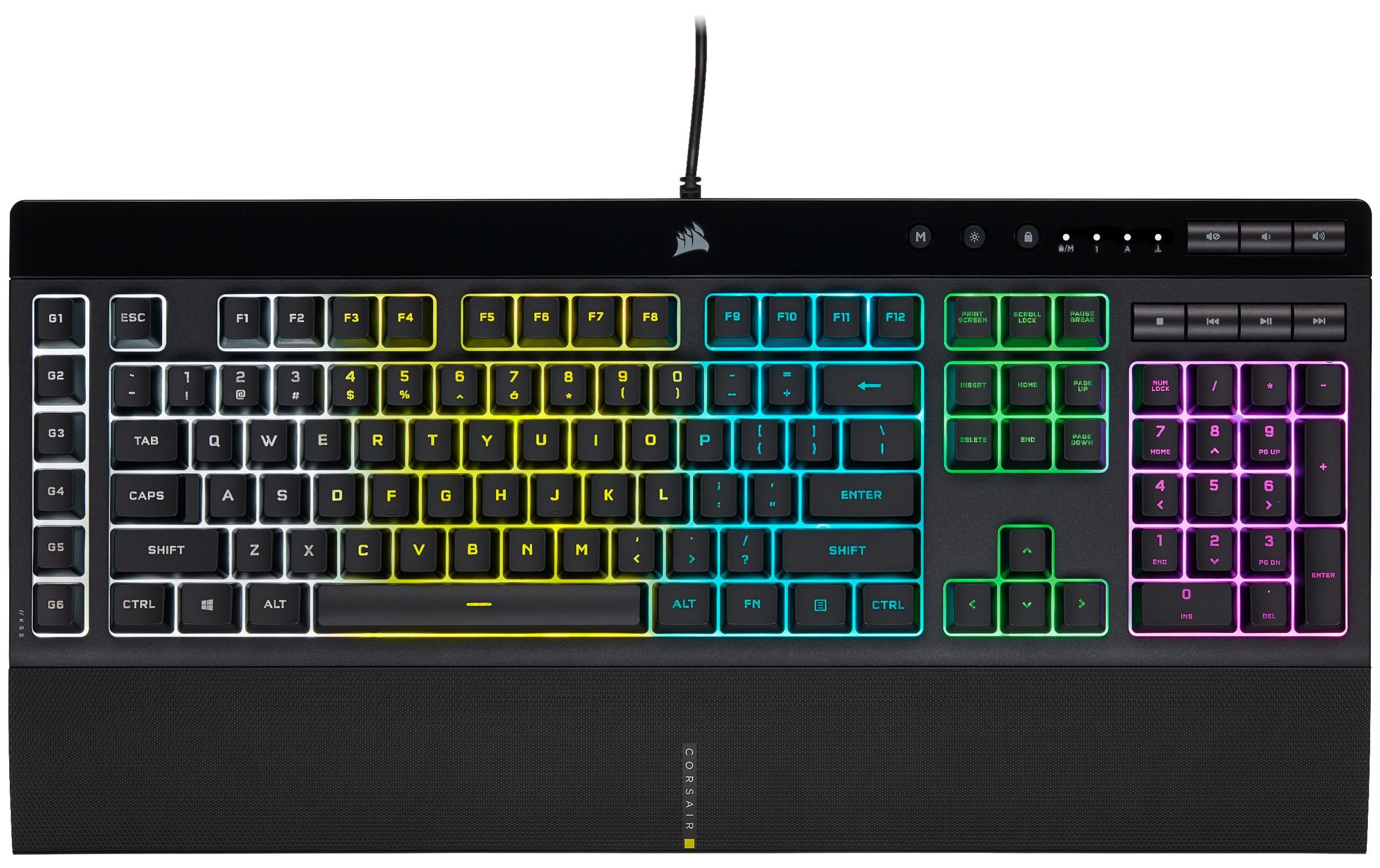 Corsair K55 RGB PRO CH Layout, 5Z RGB, Rubber Dome