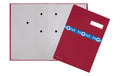 Pagna Unterschriftenmappe mit Leineneinband Graukarton, 5 Fächer, Namensschild, A4, Rot