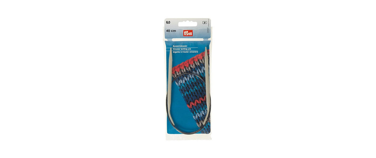 Rundstricknadeln, Alu, grau 6 mm x 40 cm, Beutel