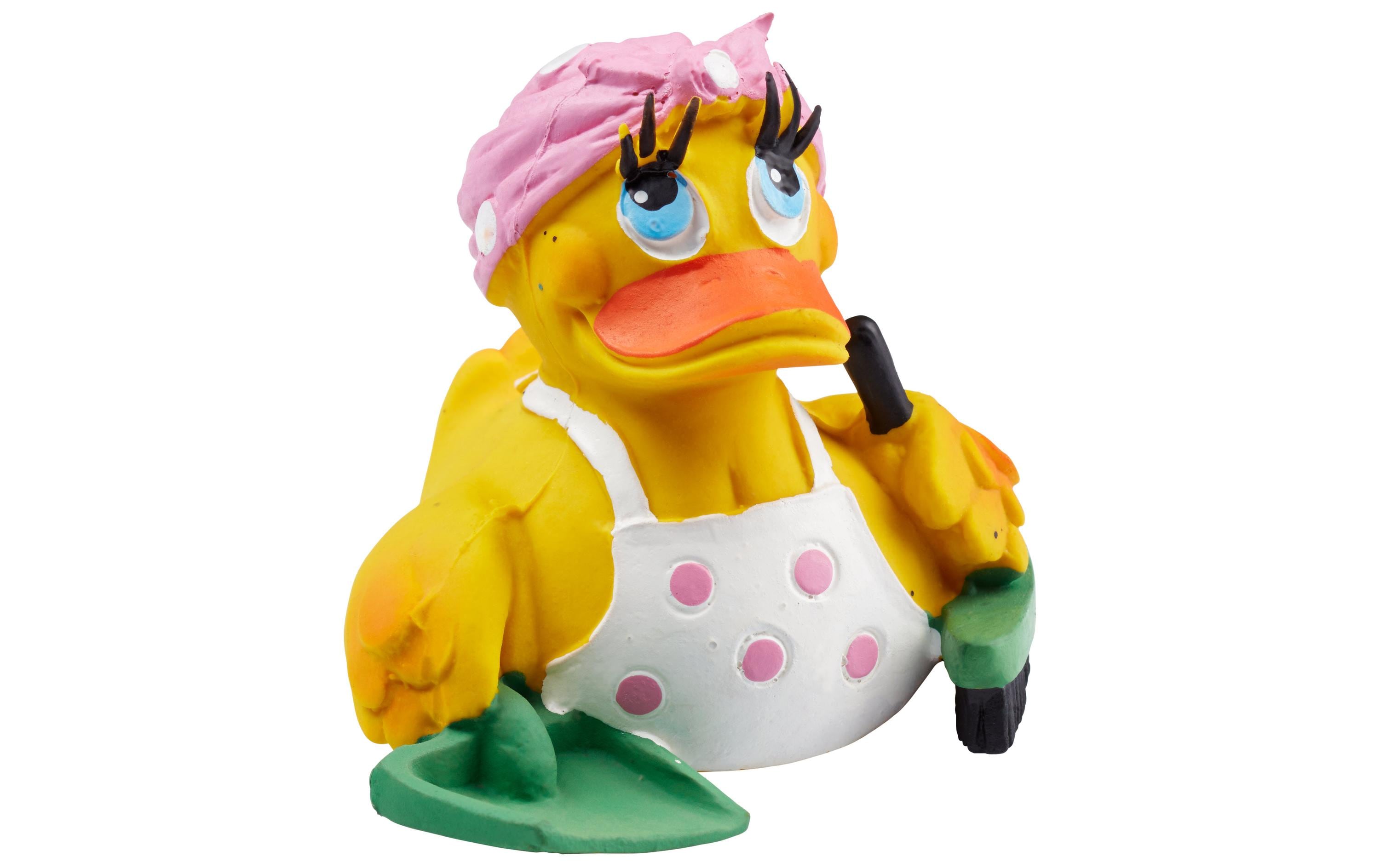 Lanco Badeente Putzfrau Kautschuk, Gelb, 8 x 8 x 9 cm