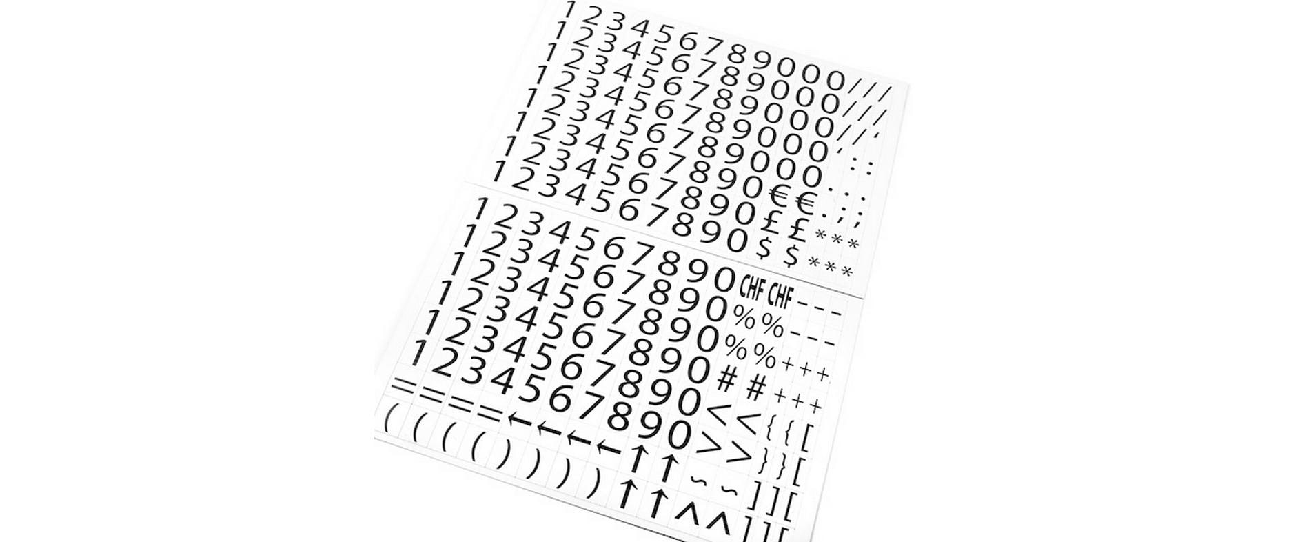 Supermagnete Zahlen magnetisch 120 Zeichen pro A4 Bogen