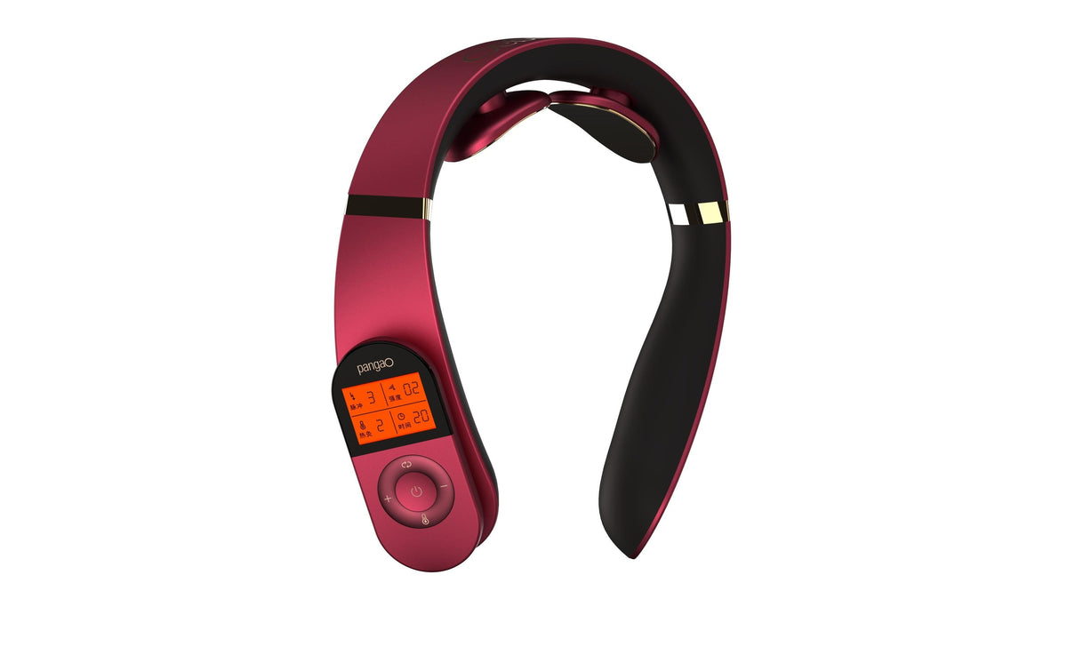 Pangao TENS/EMS Nackenmassagegerät rot 4in1: Tens,EMS,Massage,Infrarotwärme