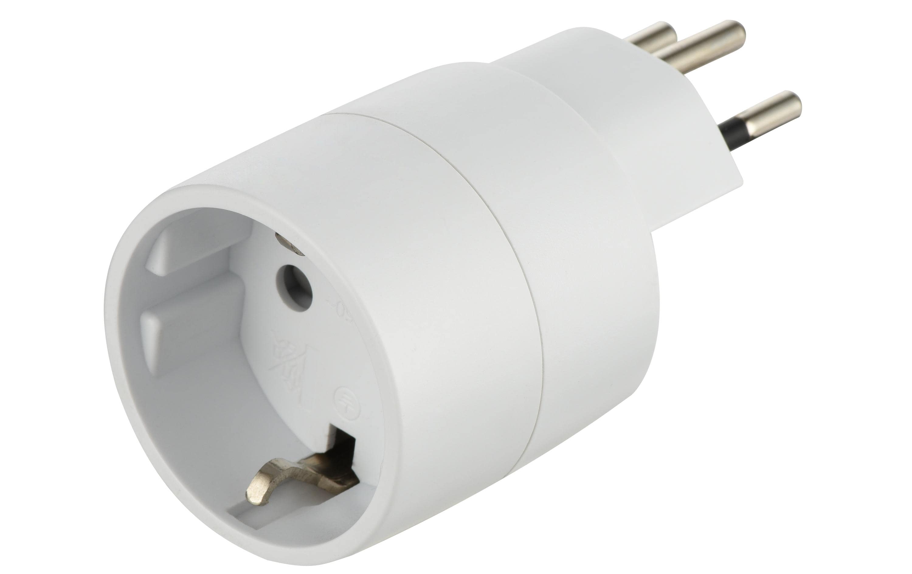 Reiseadapter CH-Stecker Buchse Deutschland / Schuko, 10 A Sicherung