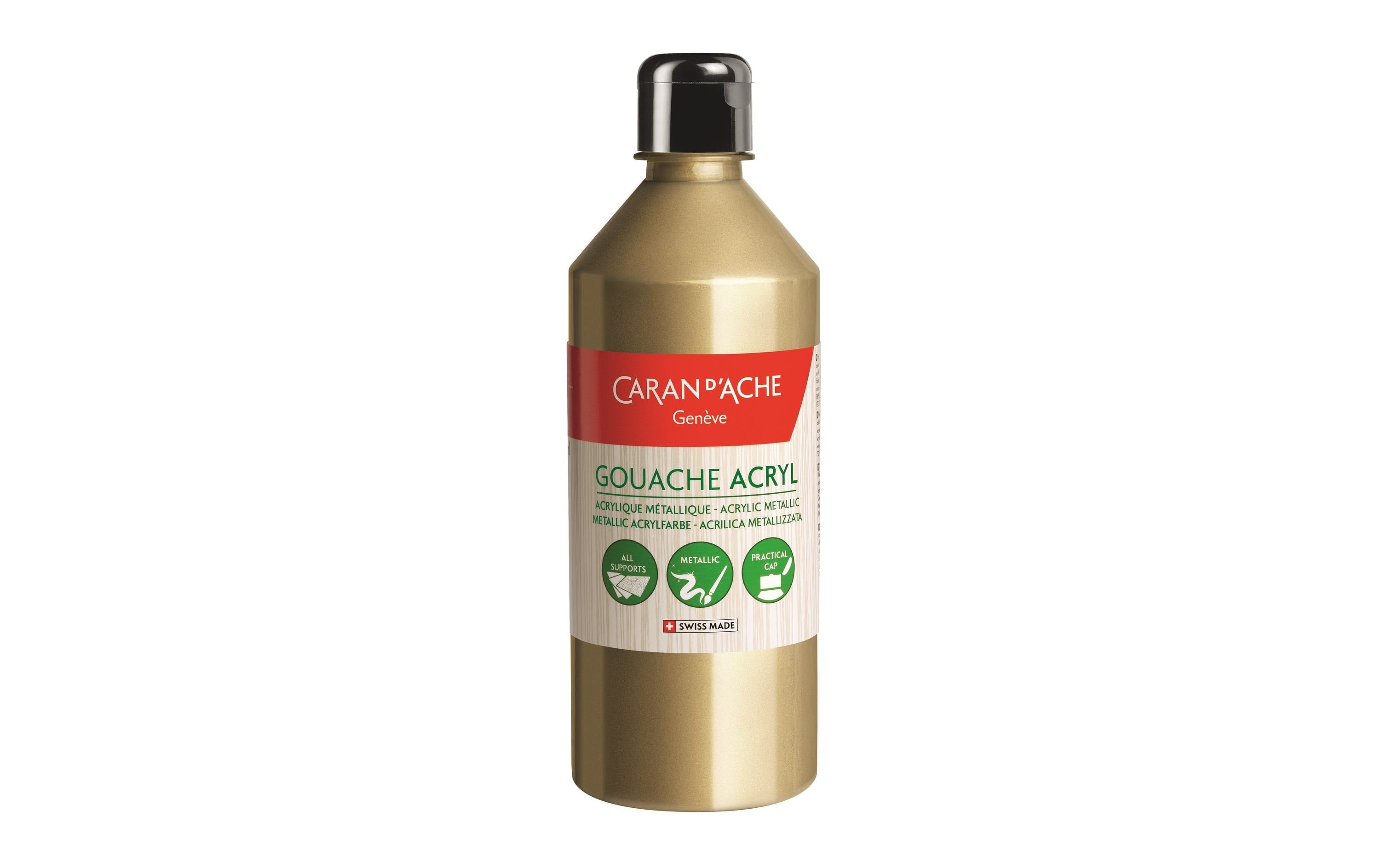 Caran d'Ache Wasserfarbe Gouache Acryl Gold, 500 ml