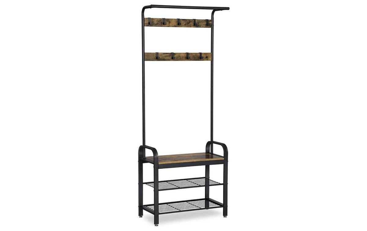 Vasagle Garderobe aus Holz und Metall 72 x 33,7 x 183 cm, Traglast 80 kg