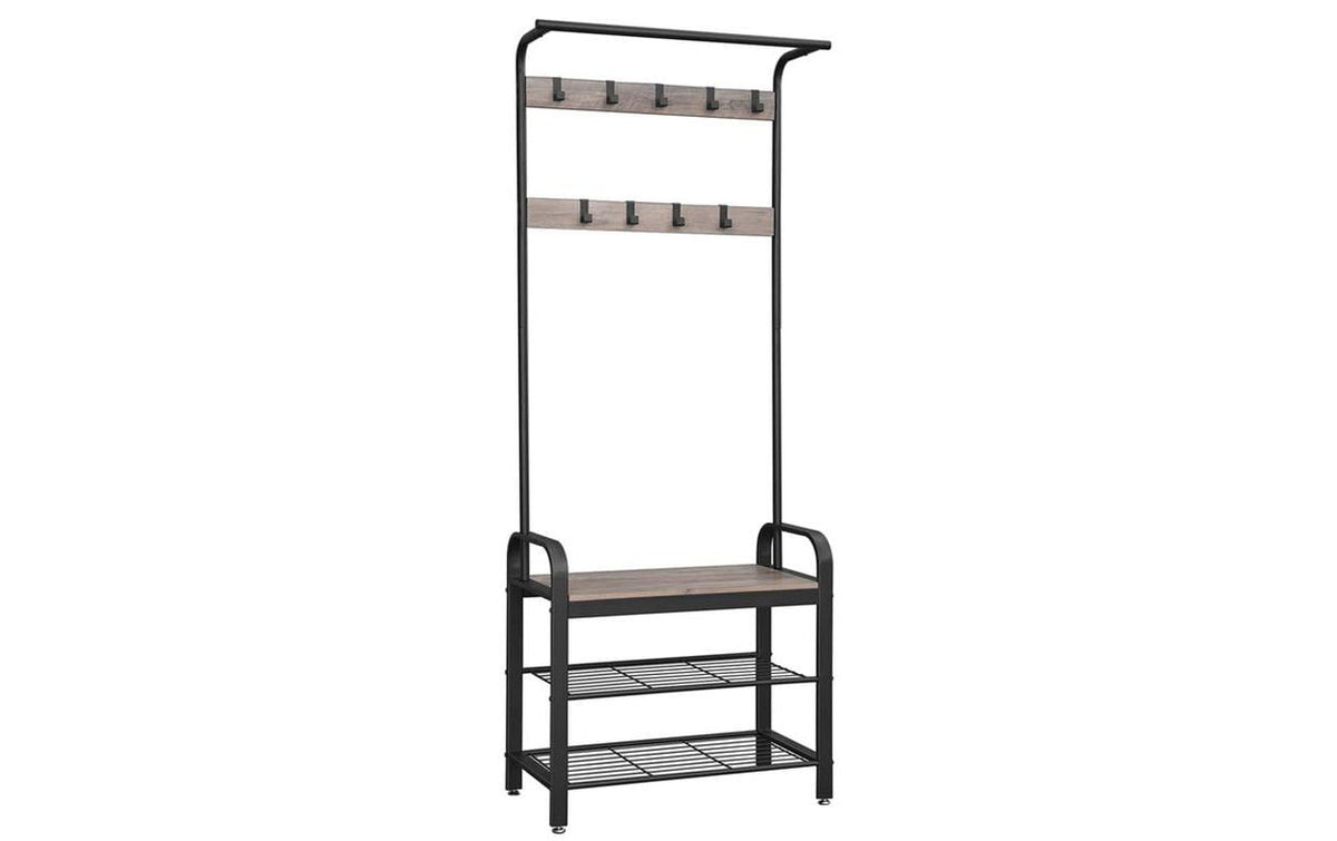 Vasagle Garderobe aus Holz und Metall 72 x 33,7 x 183 cm, Traglast 80 kg