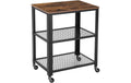 Vasagle Bartrolley, Braun Holz, Metall, 60 x 40 x 77,5 cm (L x B x H)