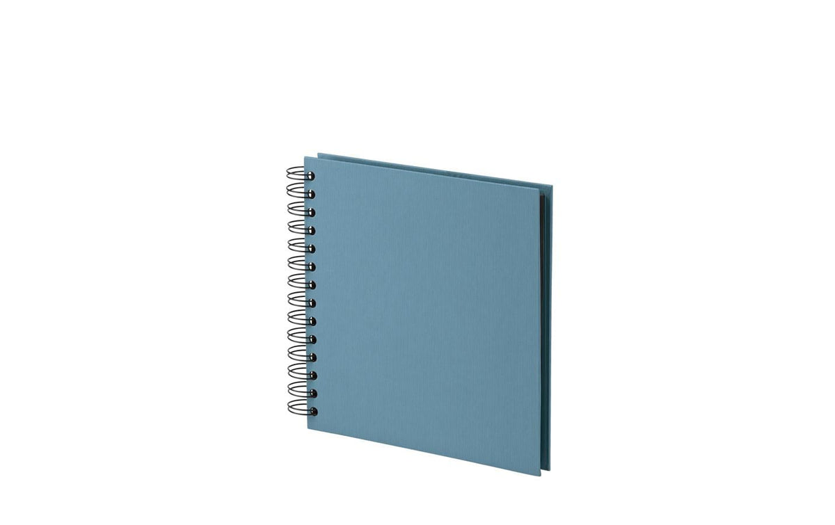 Rössler Fotoalbum Spiralbindung Denim 18 x 18 cm, 60 schwarze Seiten