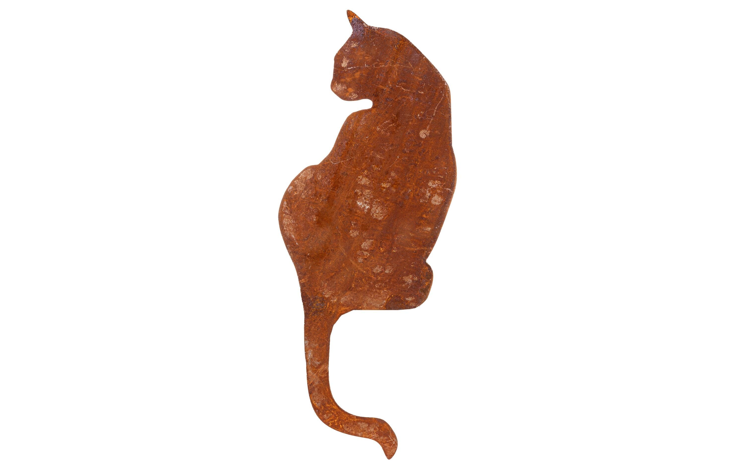 Ambiance Katze von hinten für Kanten Metall rost, 37 cm