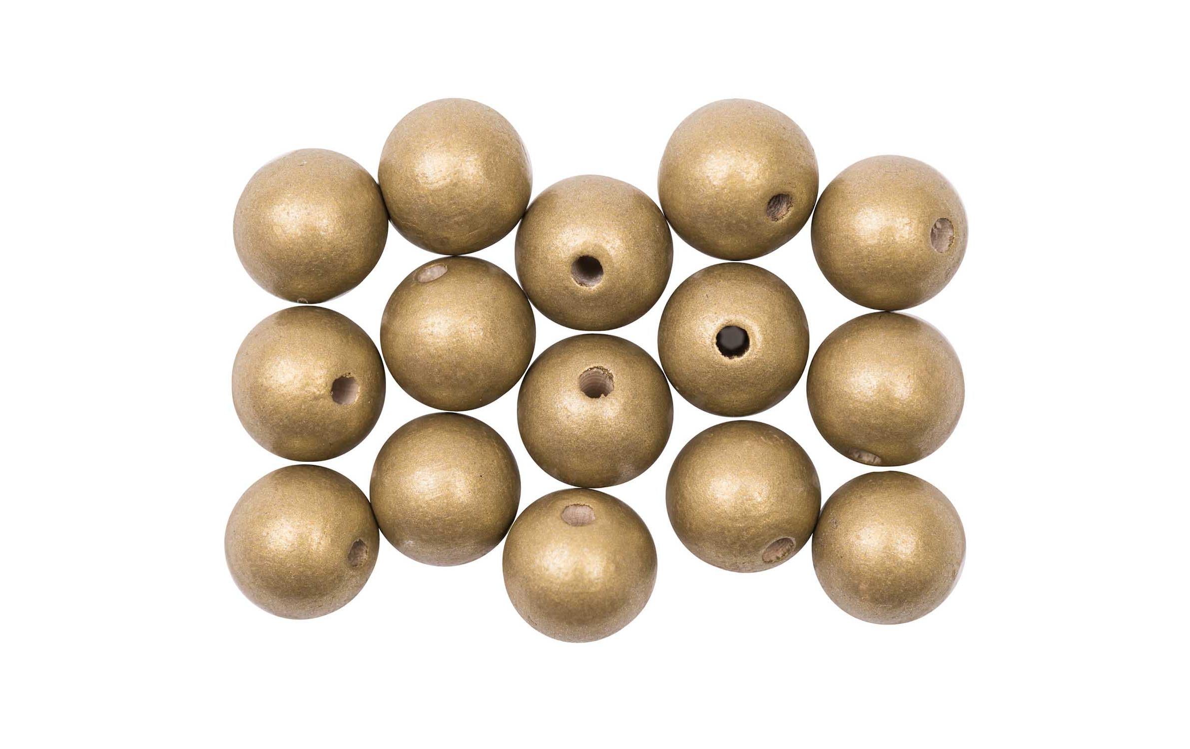 Rico Holzkugel, gold 12 mm, 15 Stück