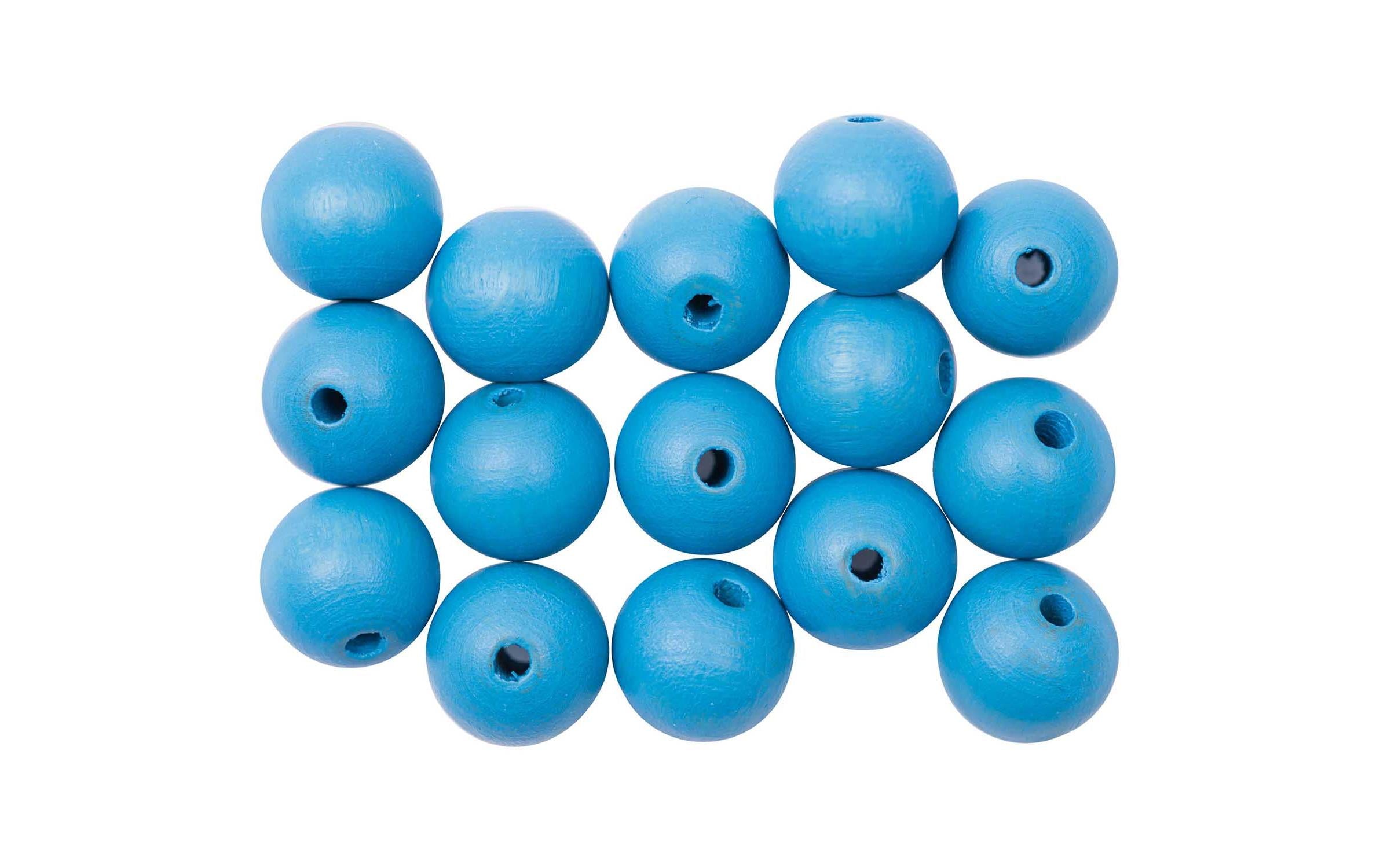 Rico Holzkugel, hellblau 12 mm, 15 Stück