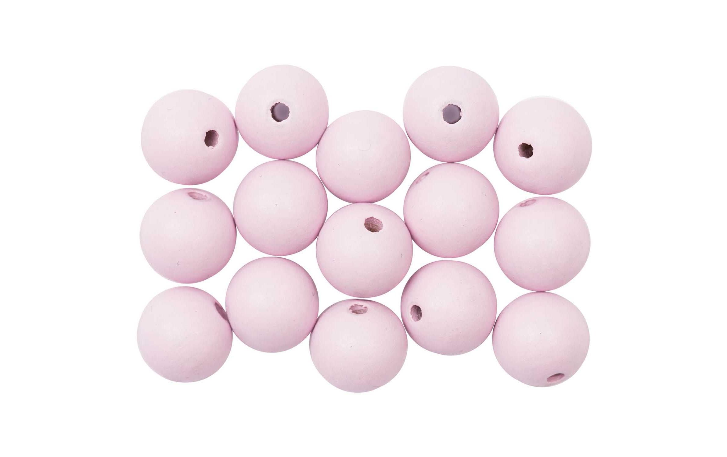 Rico Holzkugel, rosa 12 mm, 15 Stück