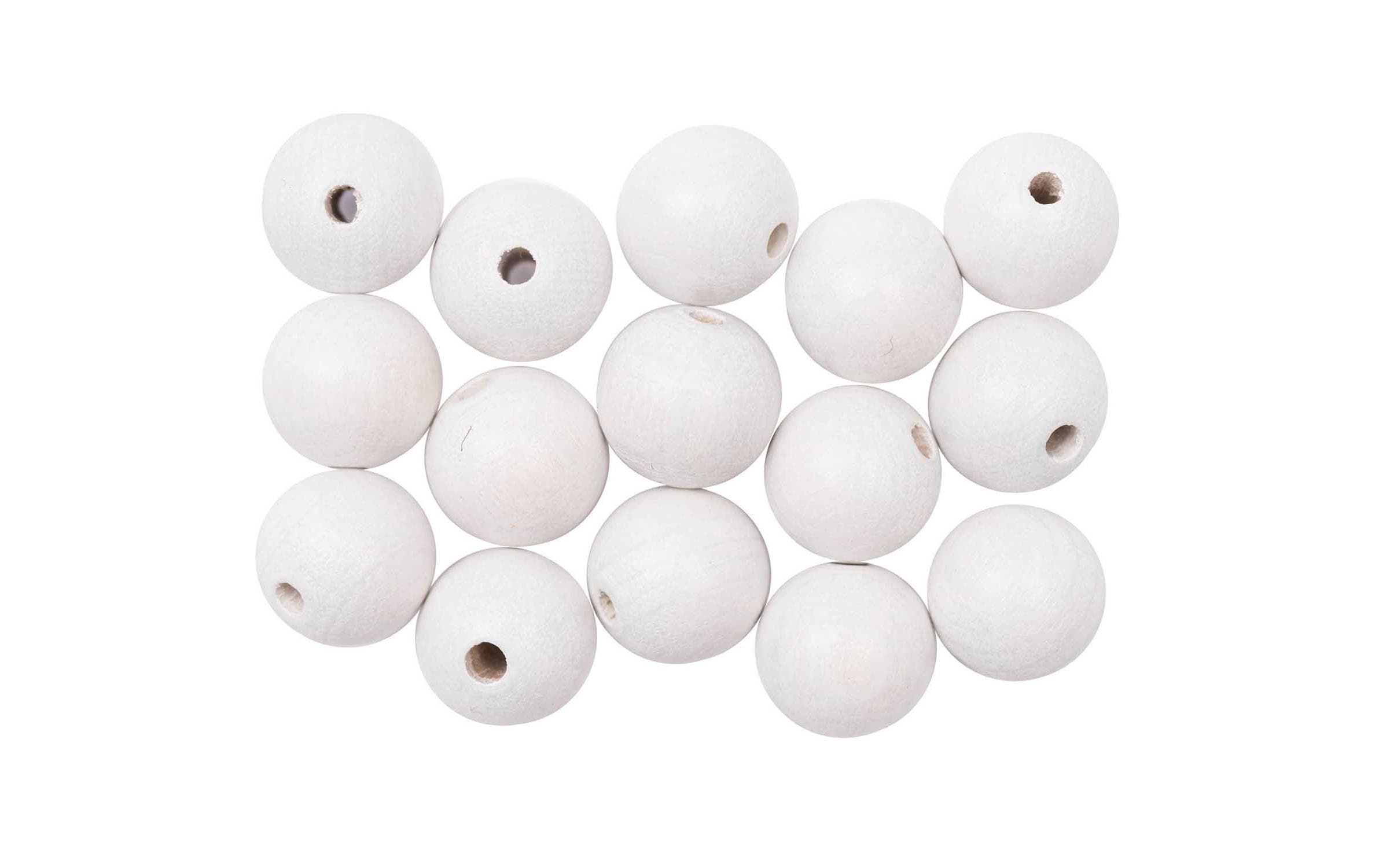 Rico Holzkugel, weiss 12 mm, 15 Stück
