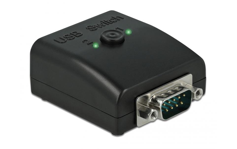 Delock Seriell Umschalter 1x RS-232/ 2xUSB schwarz, manuell