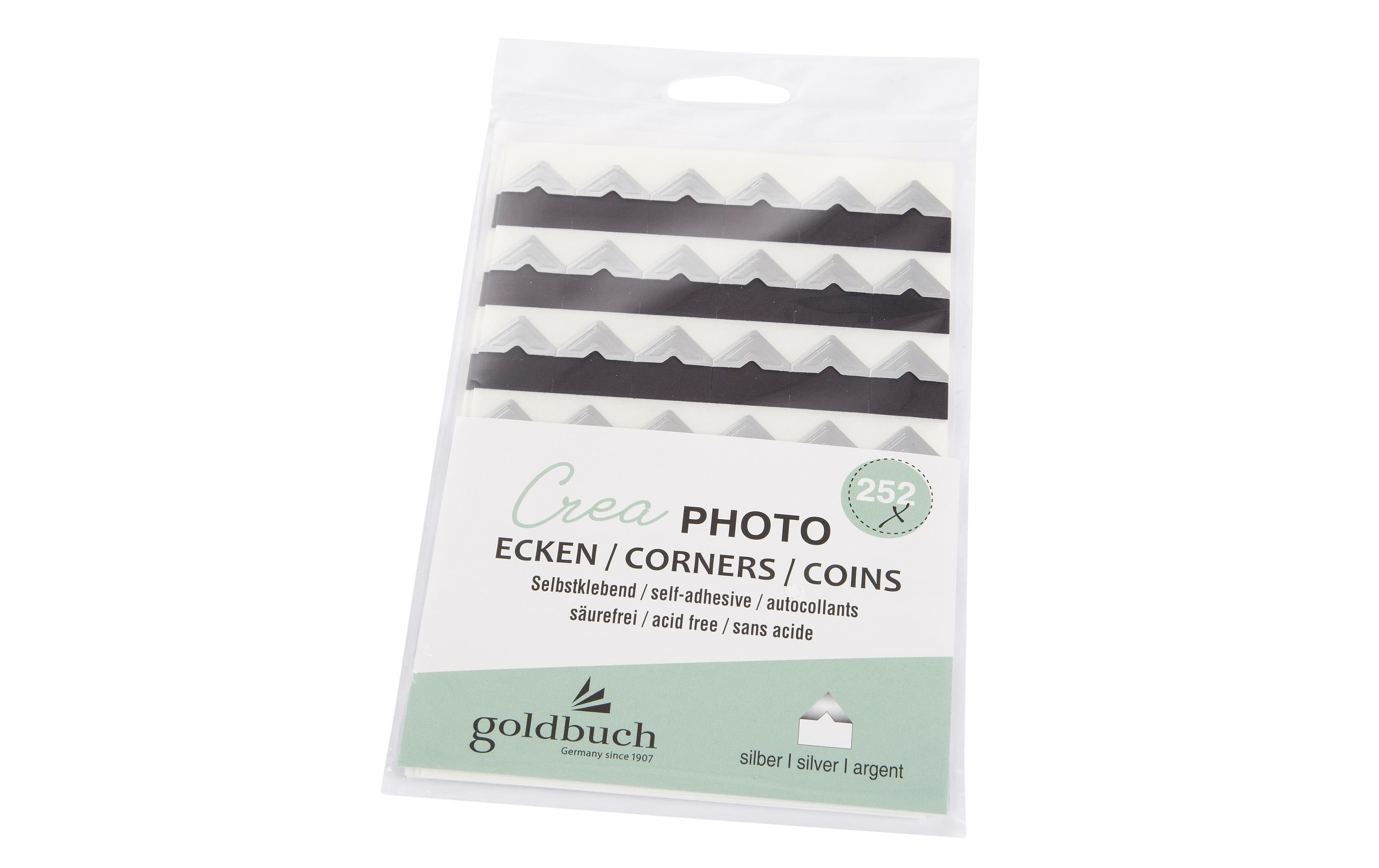 Goldbuch Fotoecken Crea Silber 252 Stück pro Beutel, selbstklebend