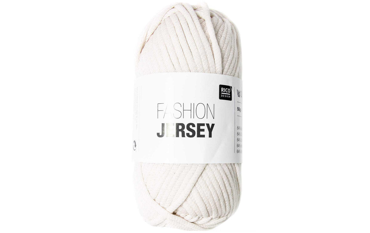 Rico Wolle Fashion Jersey, weiss 50 g, 72 m, 64 % CO, 36 % PA