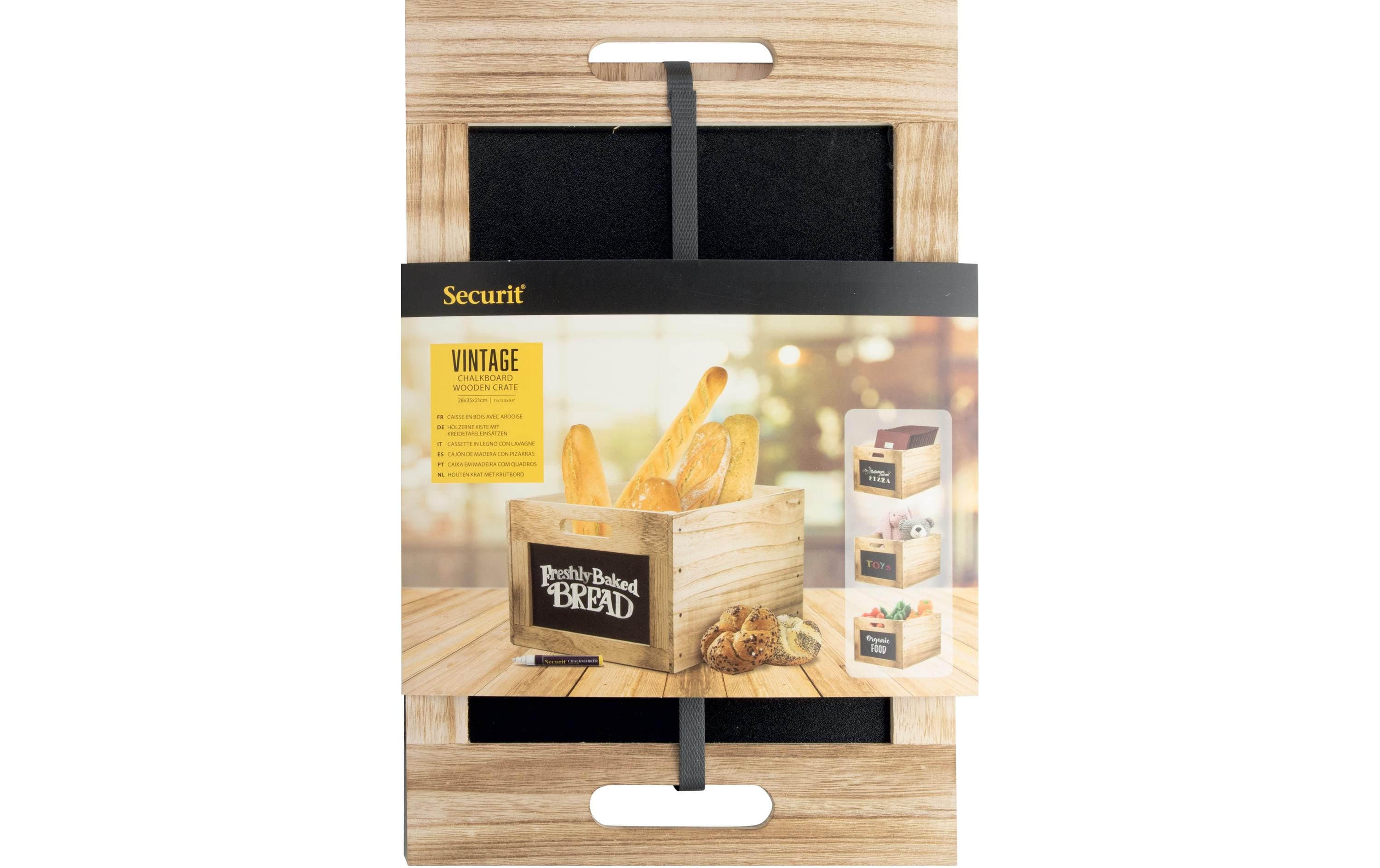 Securit Holzbox 21x35x28.3cm mit zwei Tafel und Befesitungszubheör