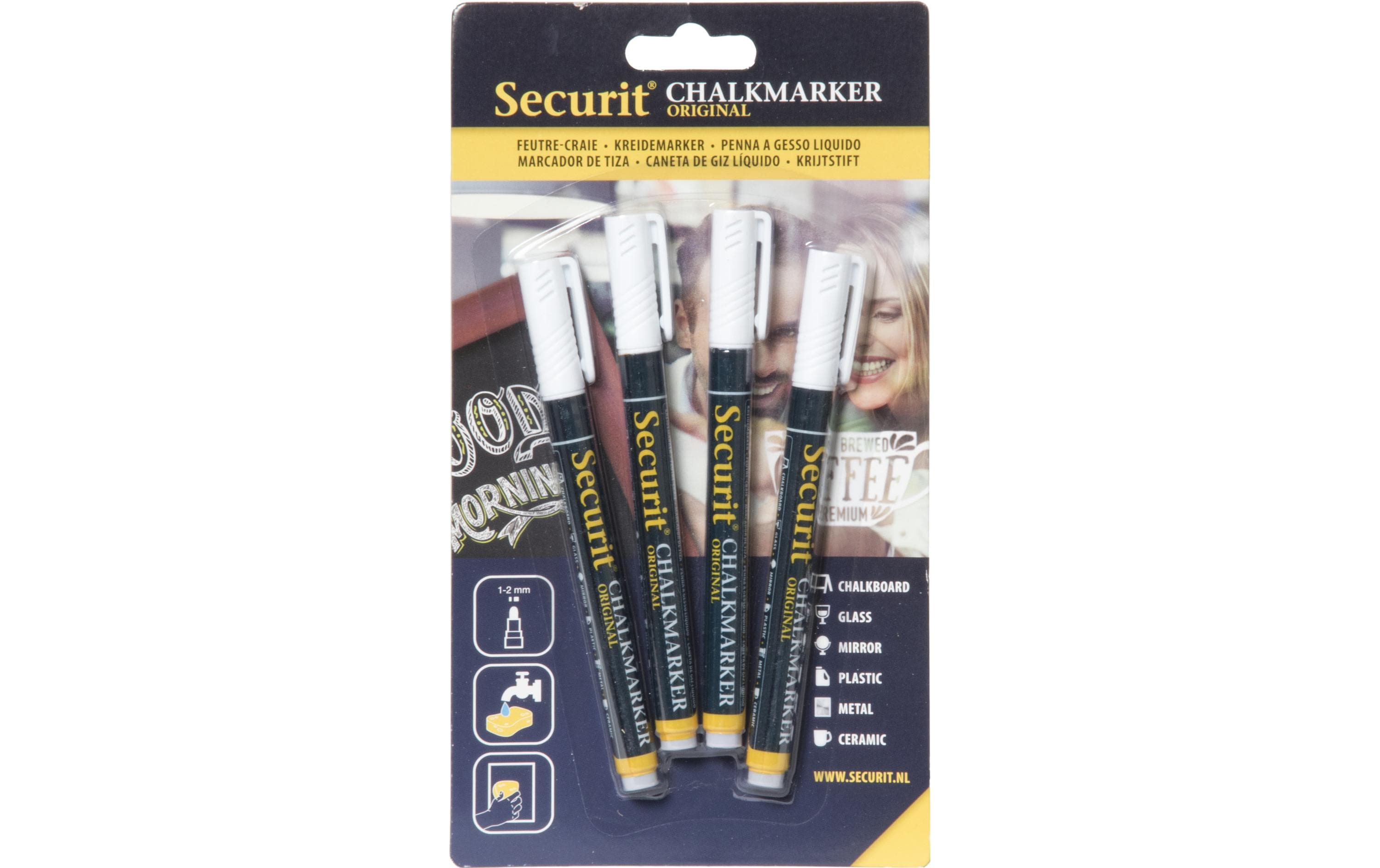 Securit Kreidemarker 1-2 mm 4 Stück weiss