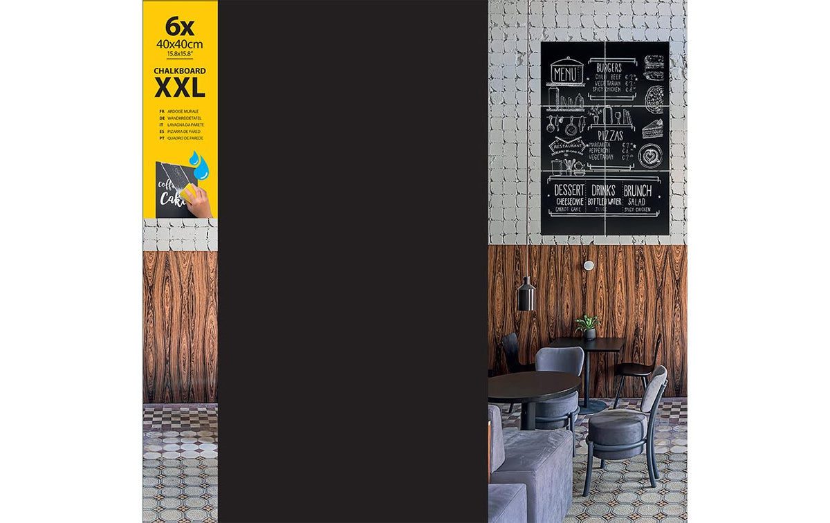 Securit Kreidetafel Set XXL 40x40 cm 6 Stück,